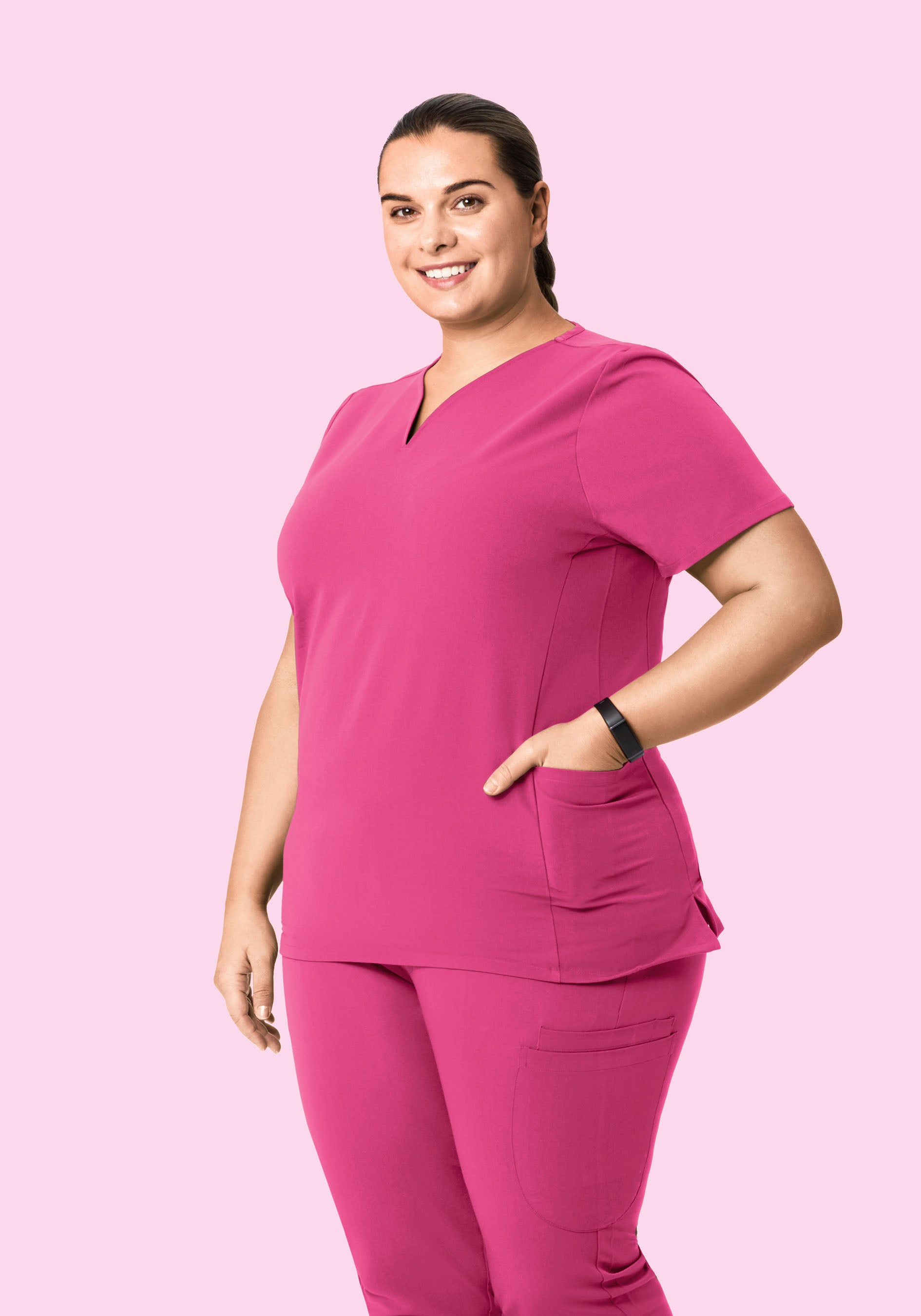 Curved V-Neck Top Bloom