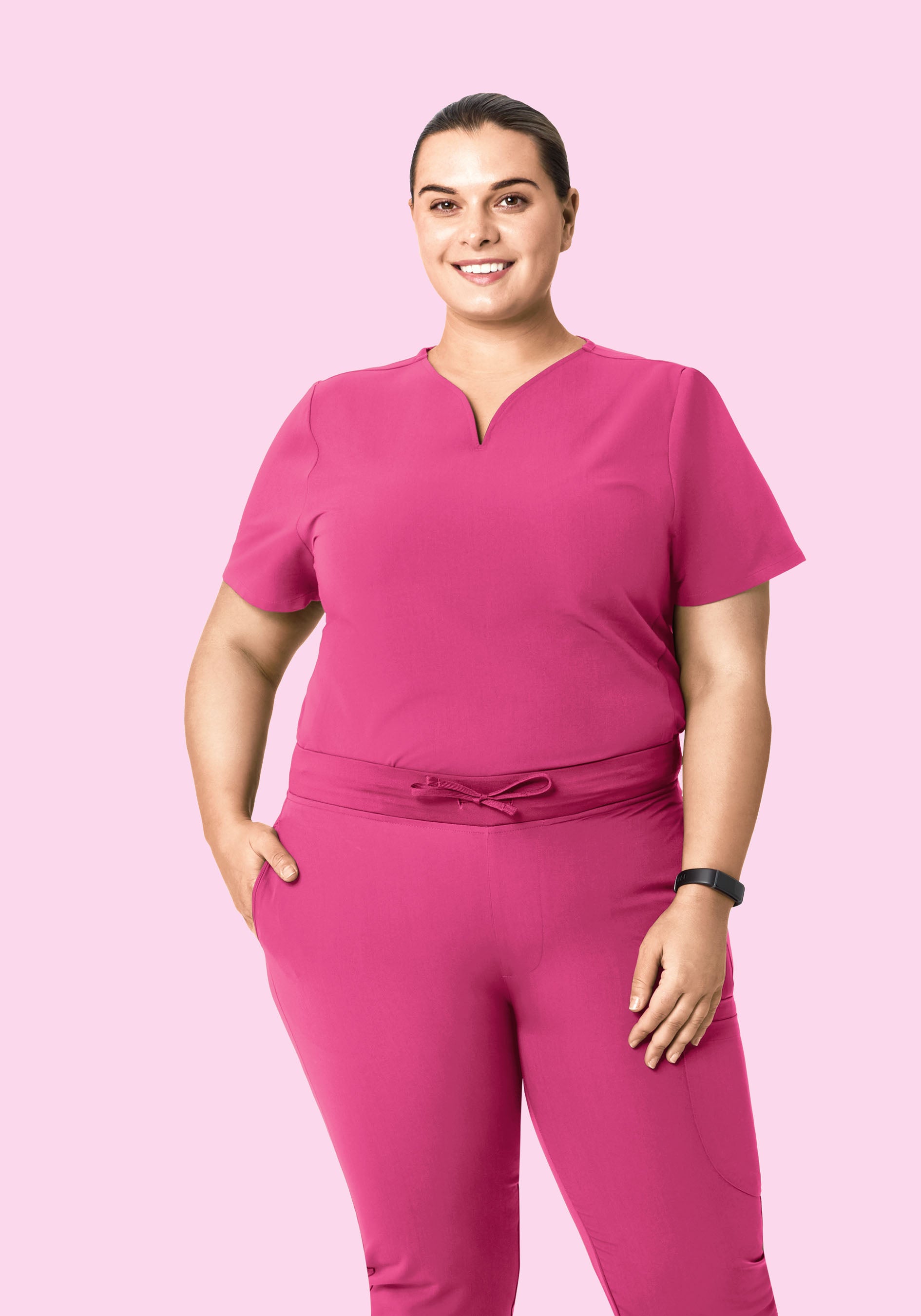 Curved V-Neck Top Bloom