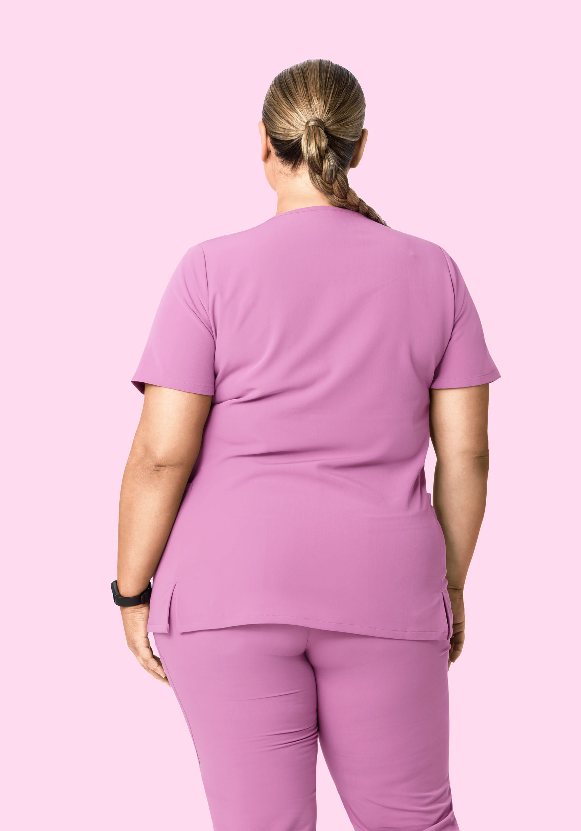 Curved V-Neck Top Mulberry