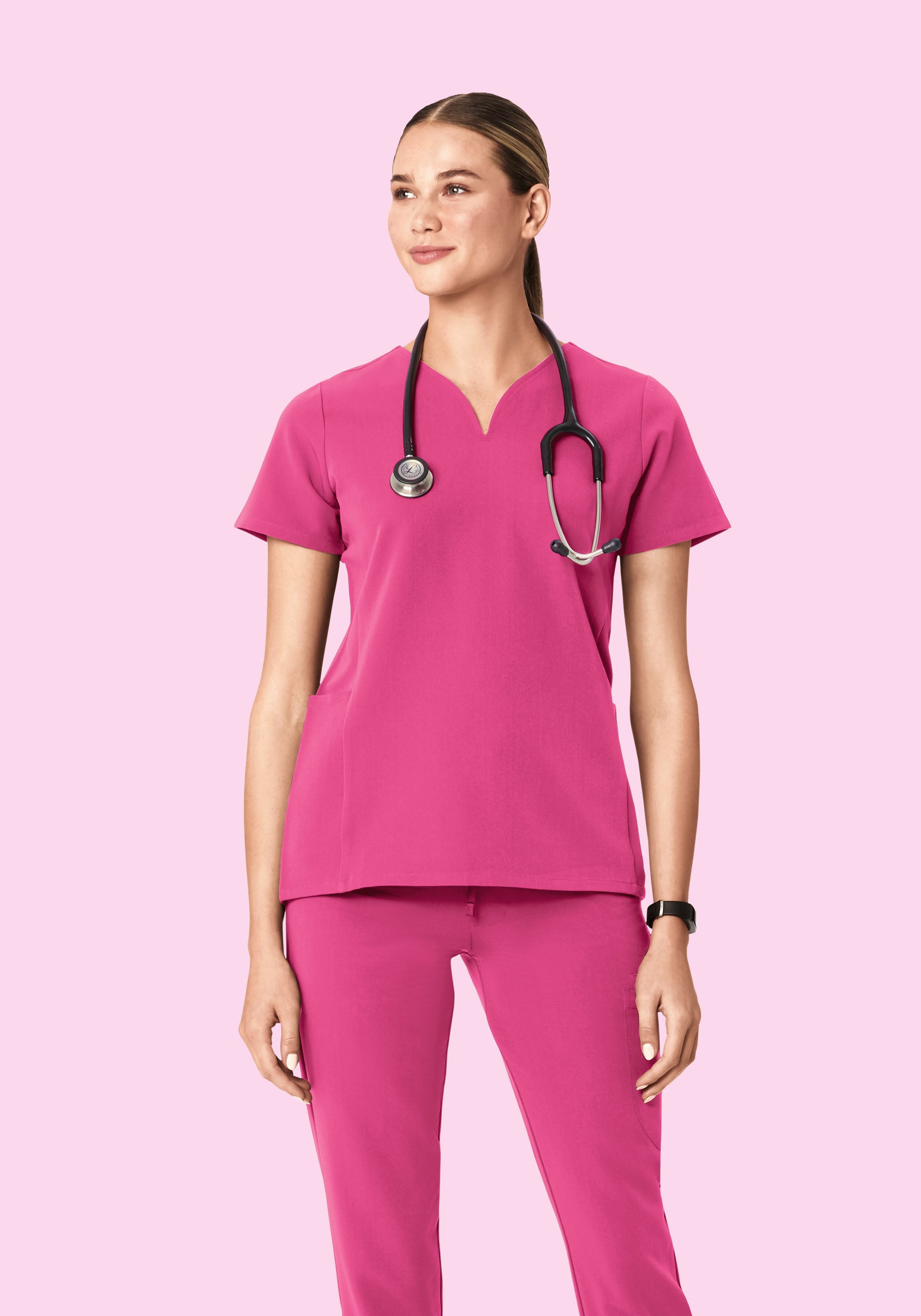 Curved V-Neck Top Bloom