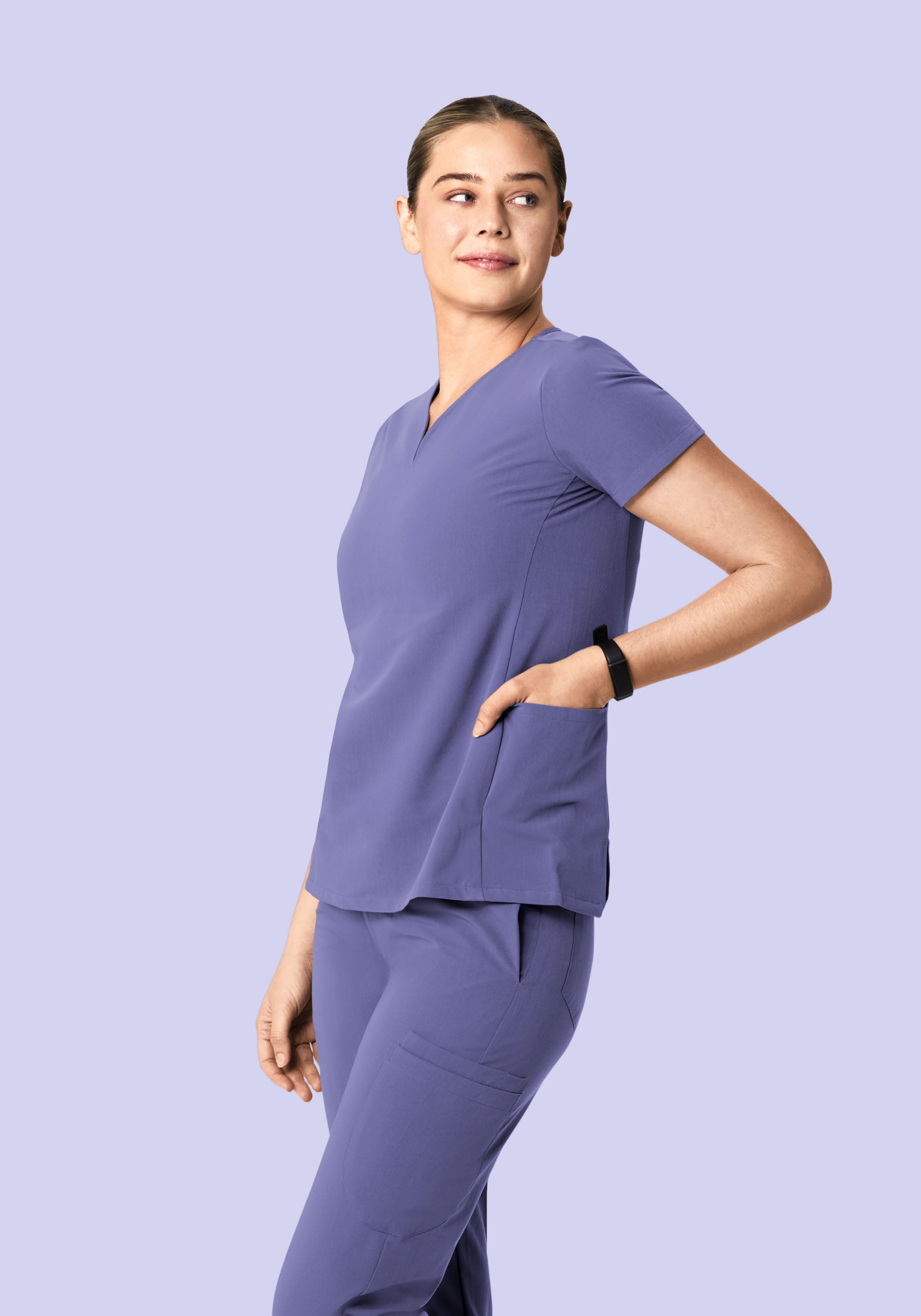 Curved V-Neck Top Nightshade
