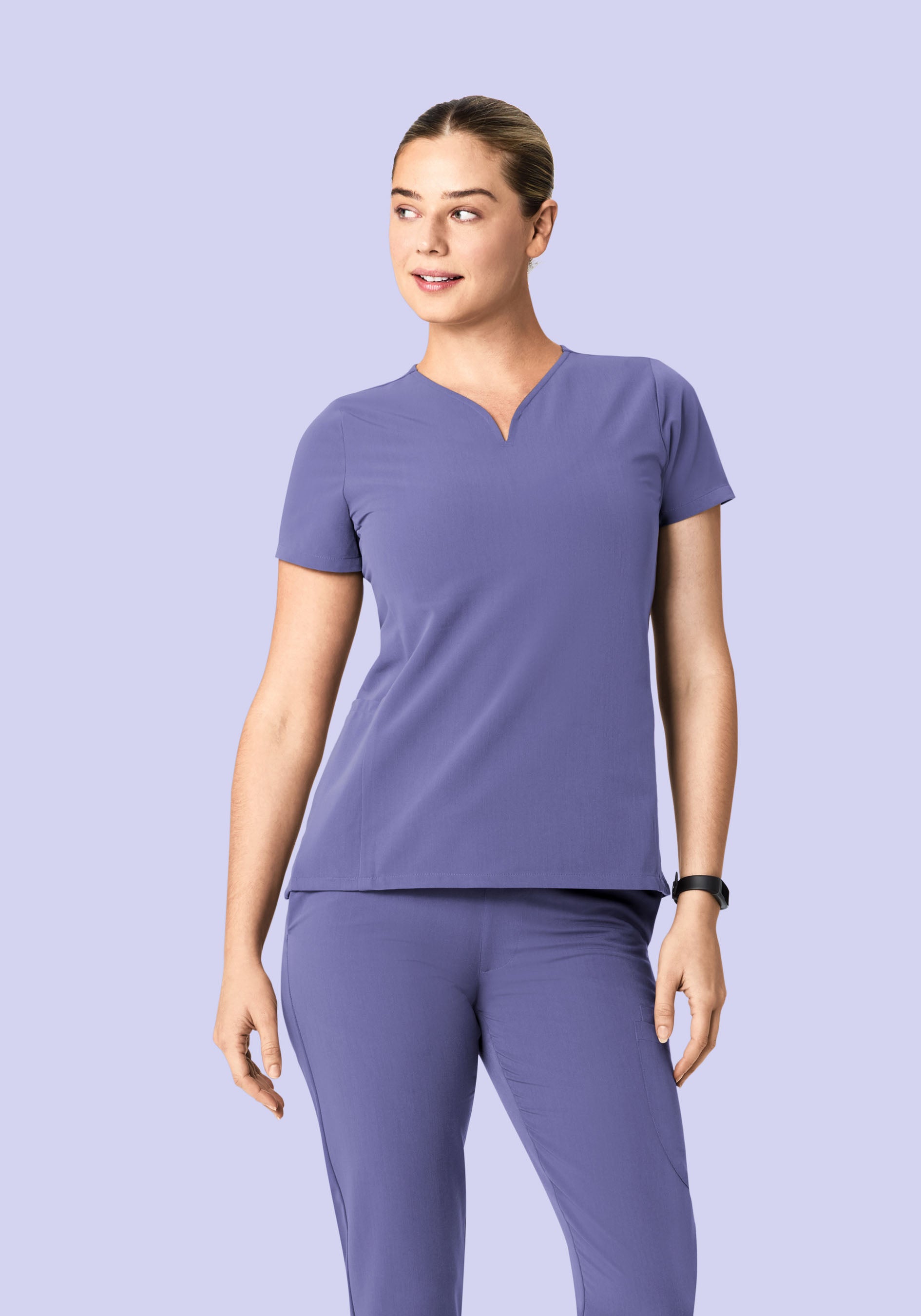 Curved V-Neck Top Nightshade