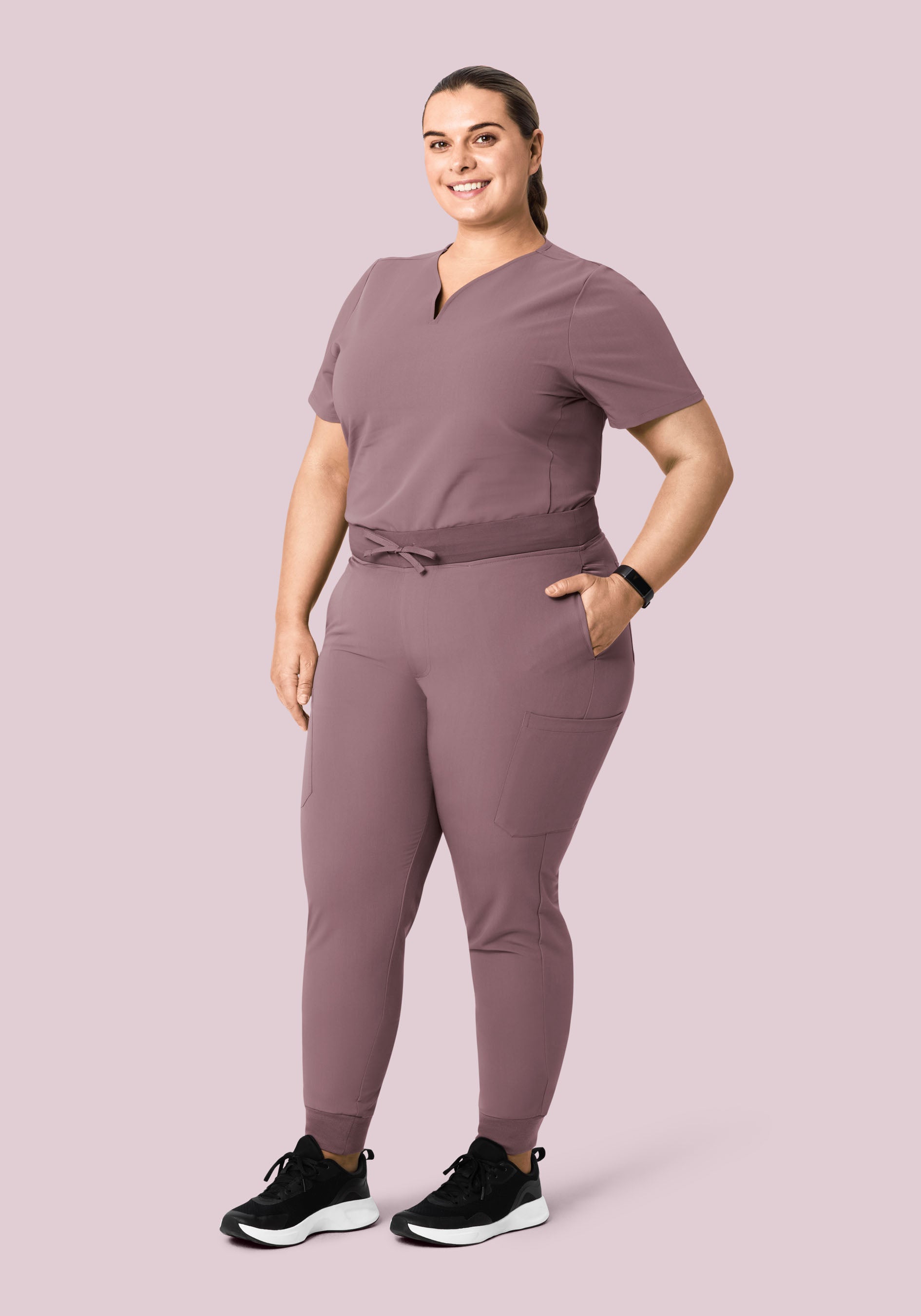 Curved V-Neck Top Moondust