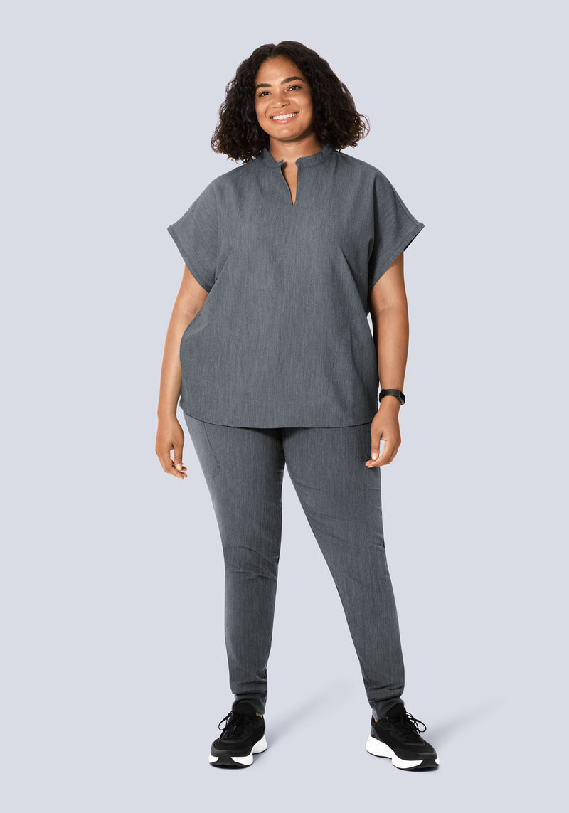 Mandarin Dolman Top Gray