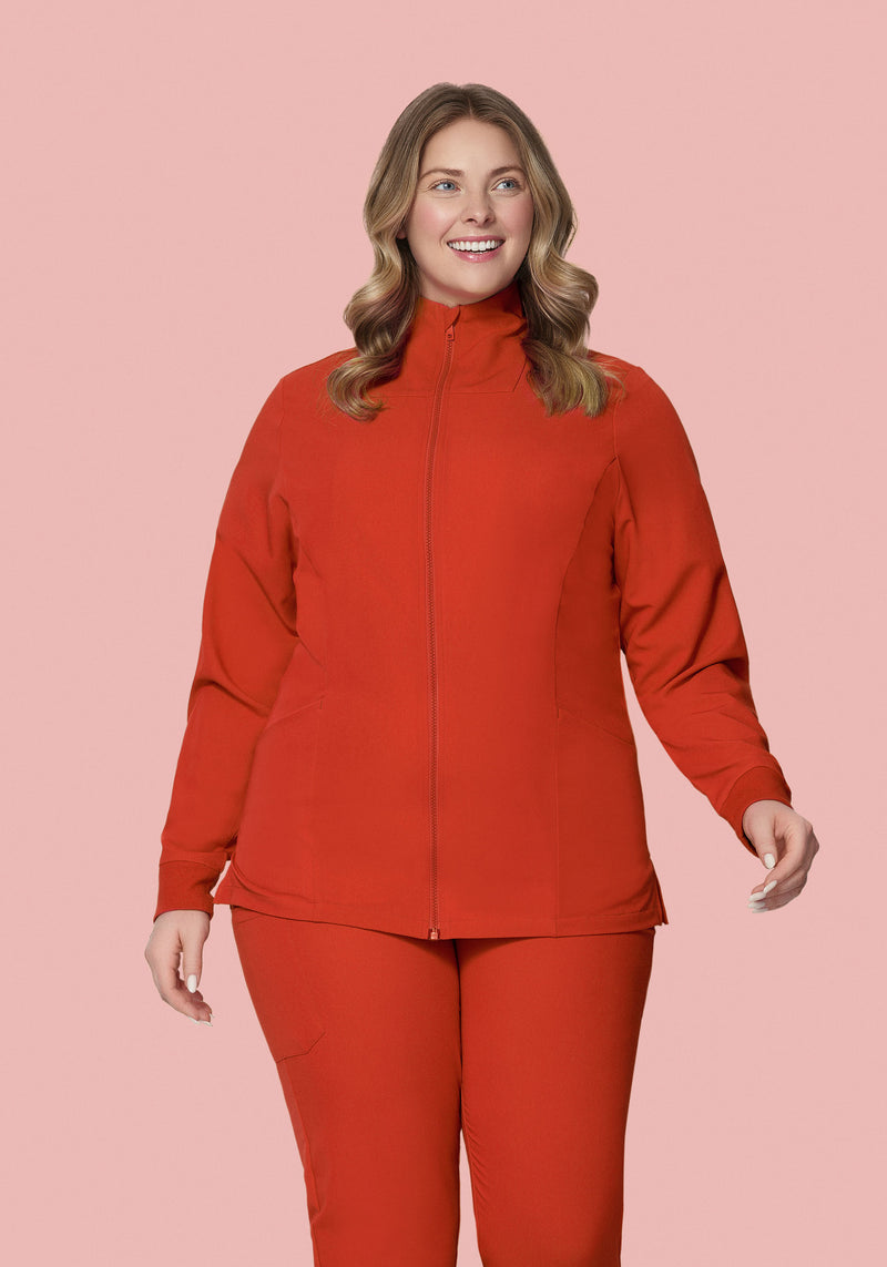Women's Modern Scrub Jacket Rust – Mandala Scrubs