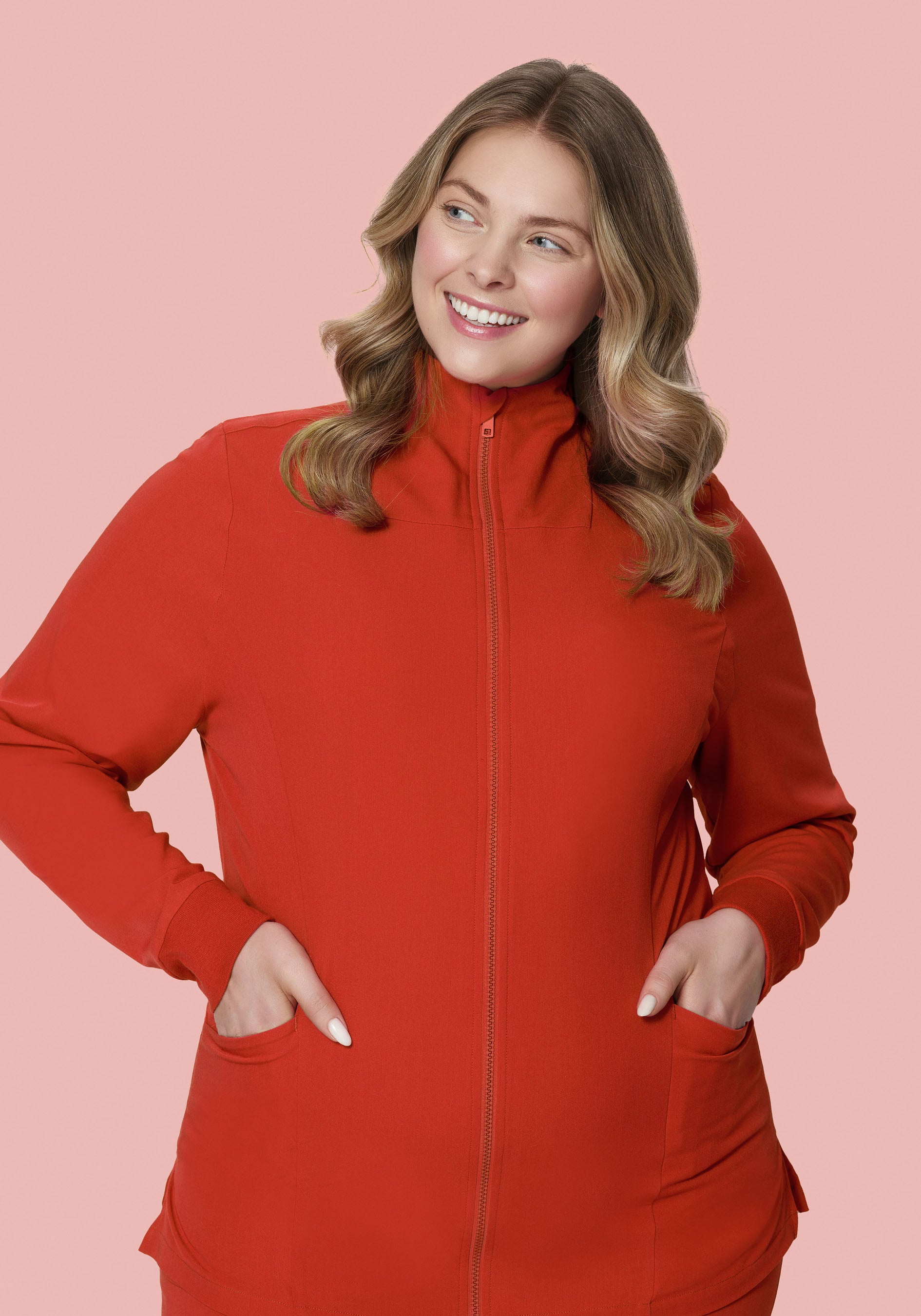 Women's Modern Scrub Jacket Rust – Mandala Scrubs