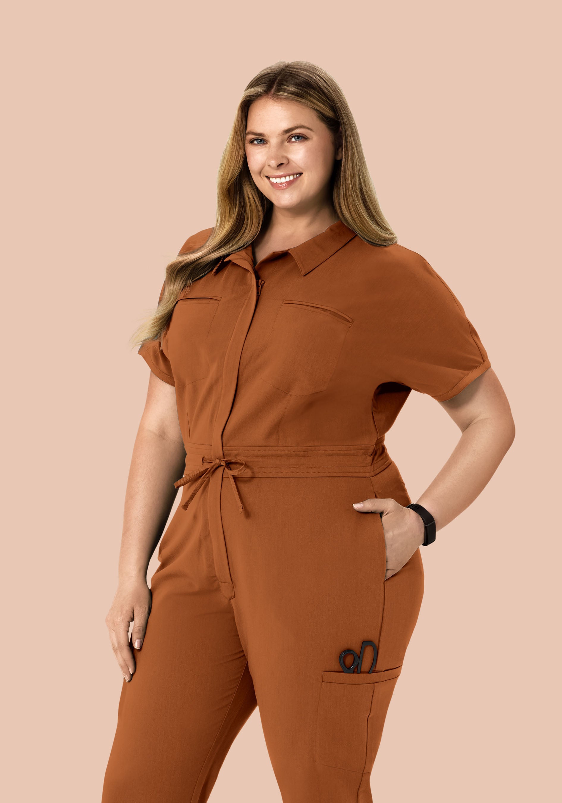 Women's Mandarin Dolman Jogger Jumpsuit - Roasted Pecan | Mandala