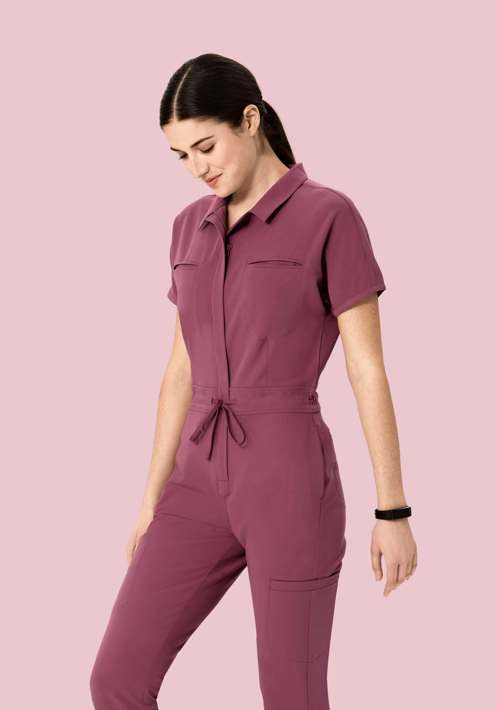 Women's Jumpsuit Deep Mauve – Mandala Scrubs