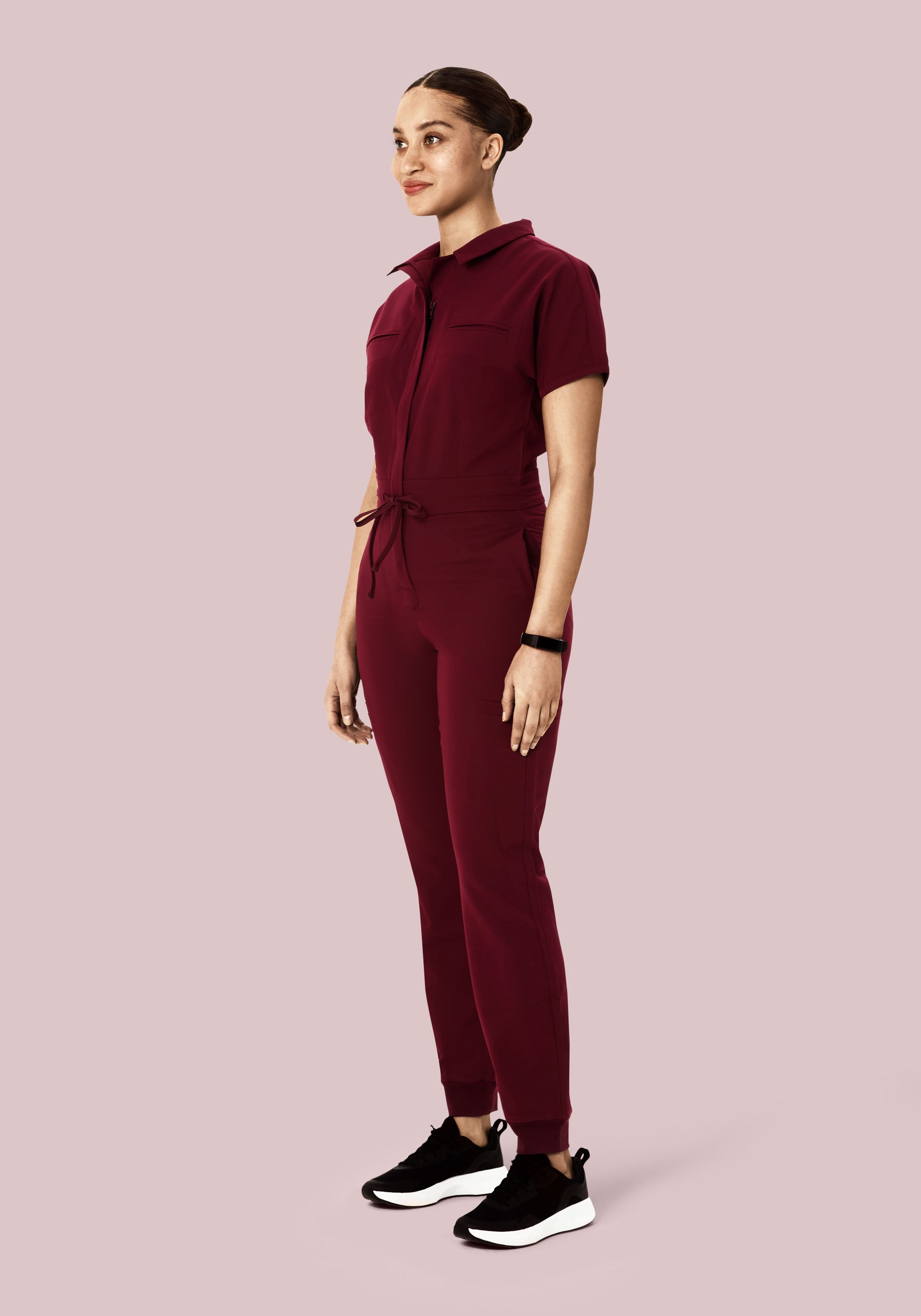 Kallie Striped Jumpsuit Wine main image 1