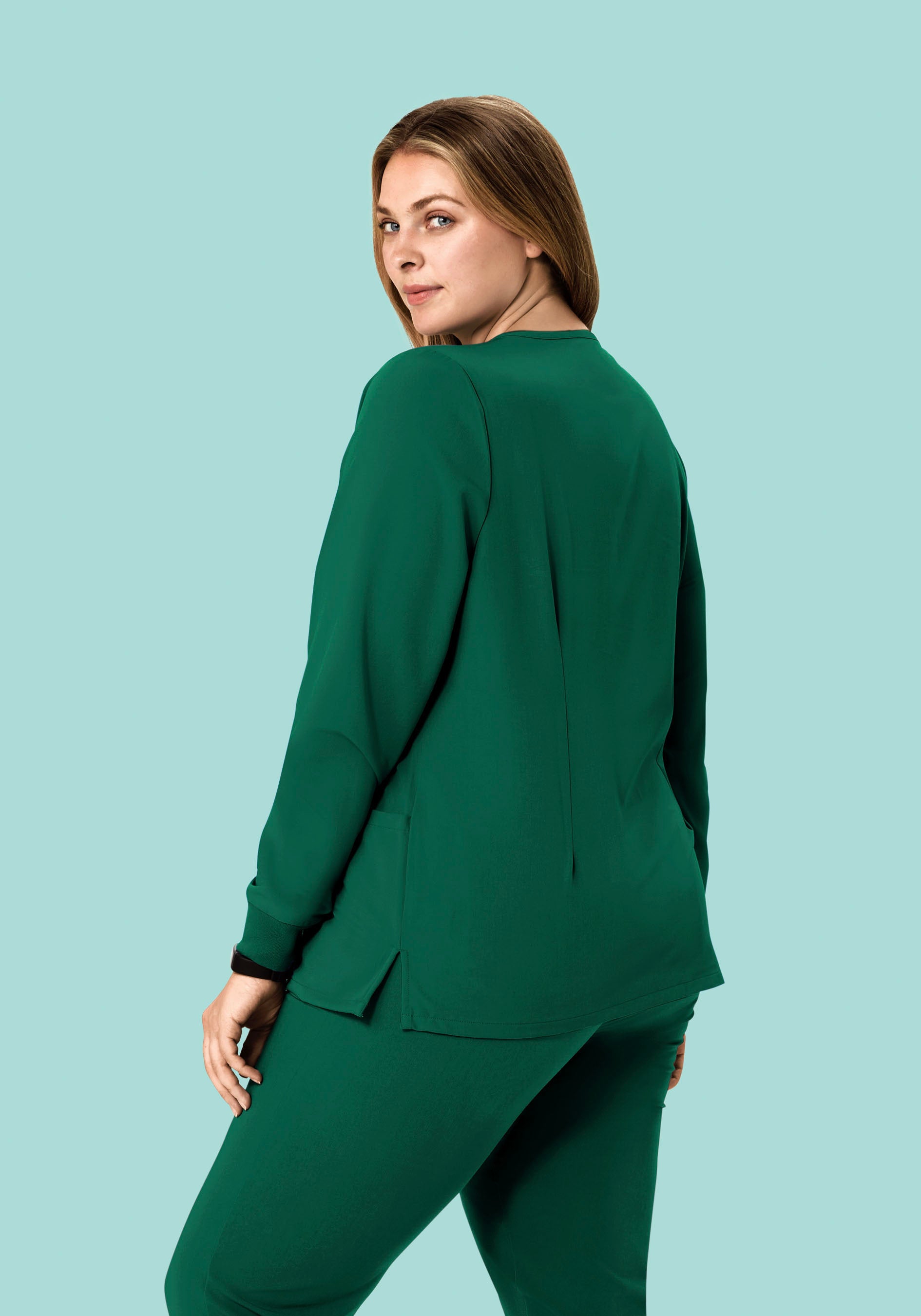 Long Sleeve 6 Pocket Top Hunter Green