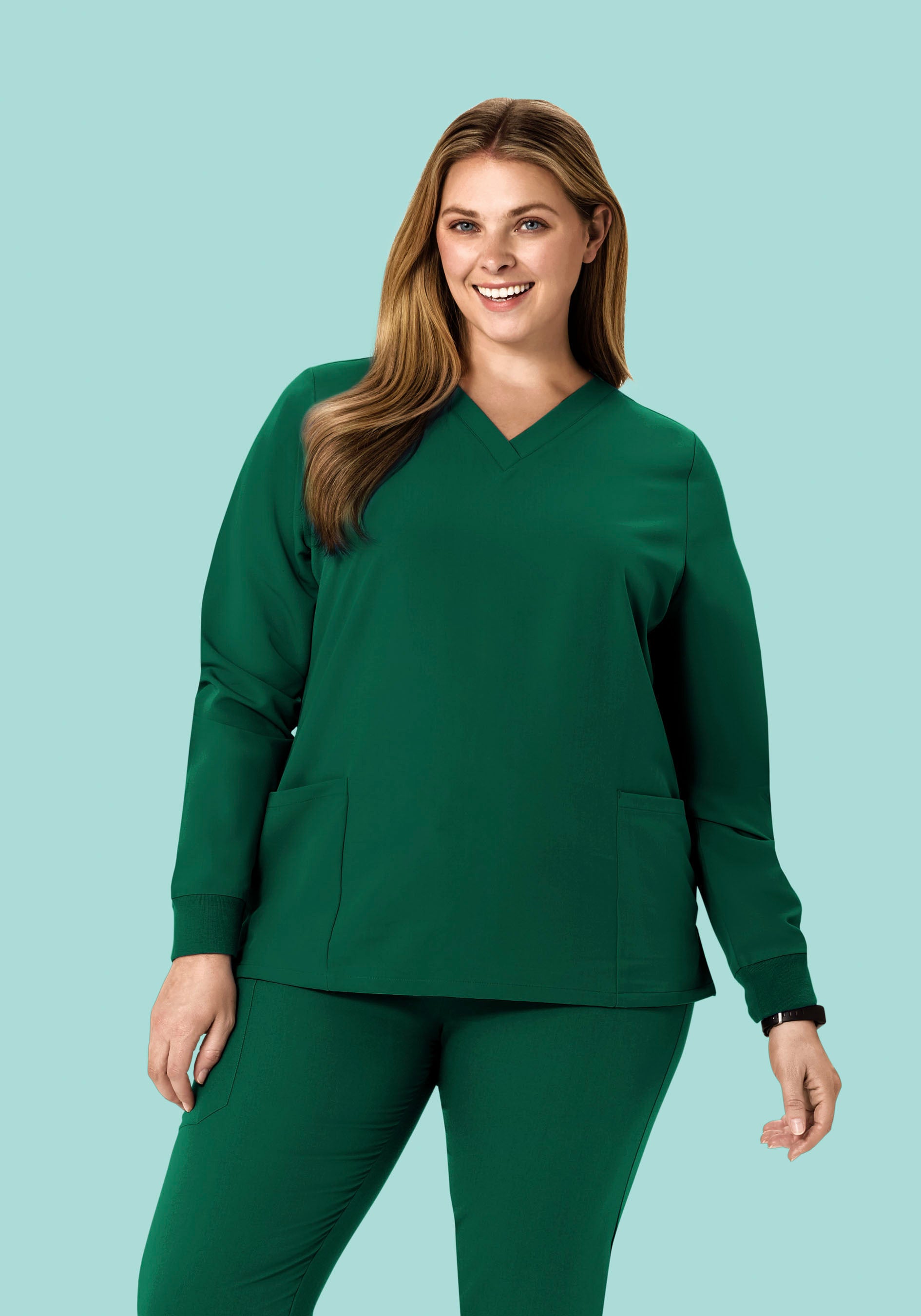 Long Sleeve 6 Pocket Top Hunter Green