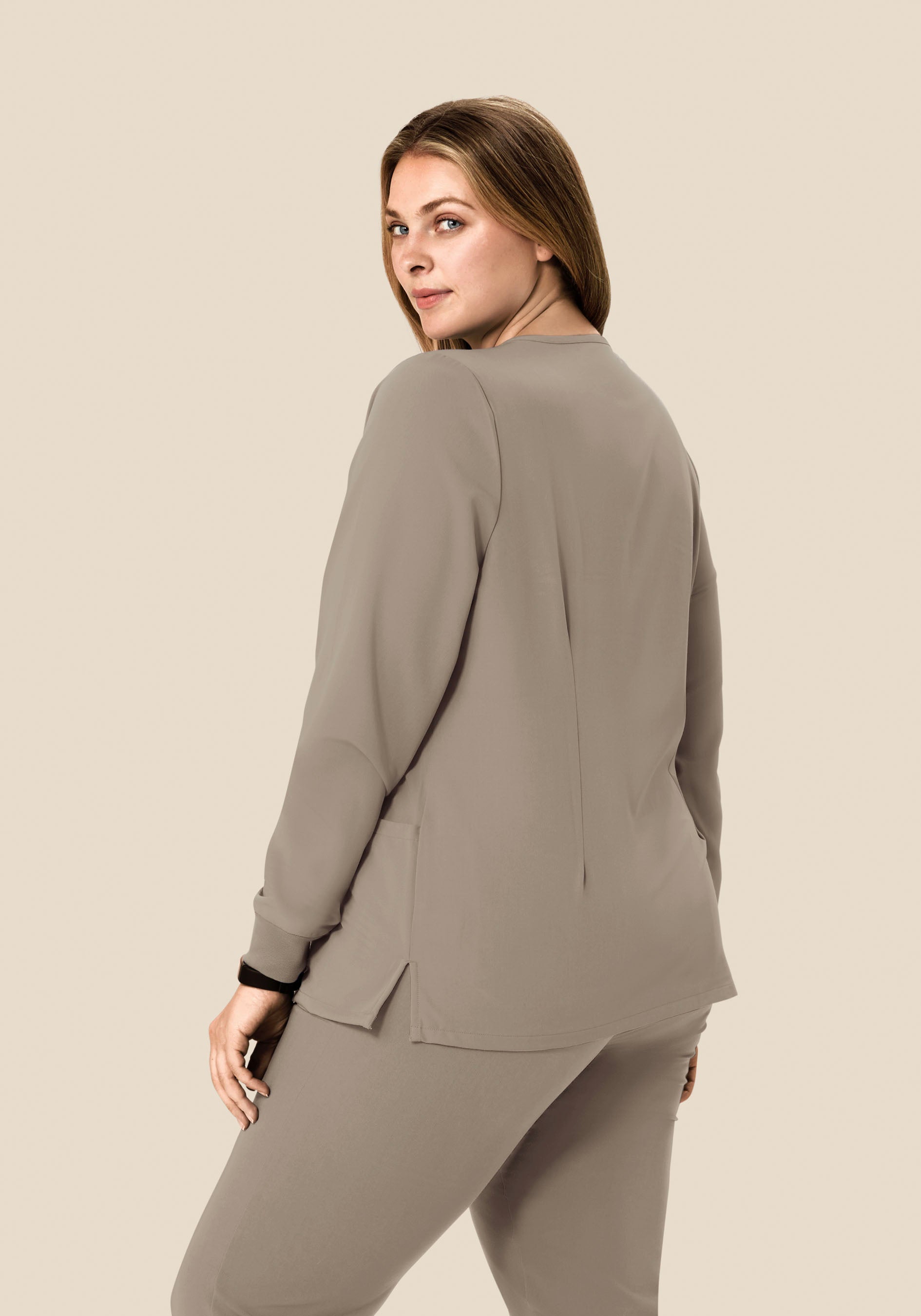 Long Sleeve 6 Pocket Top Macchiato