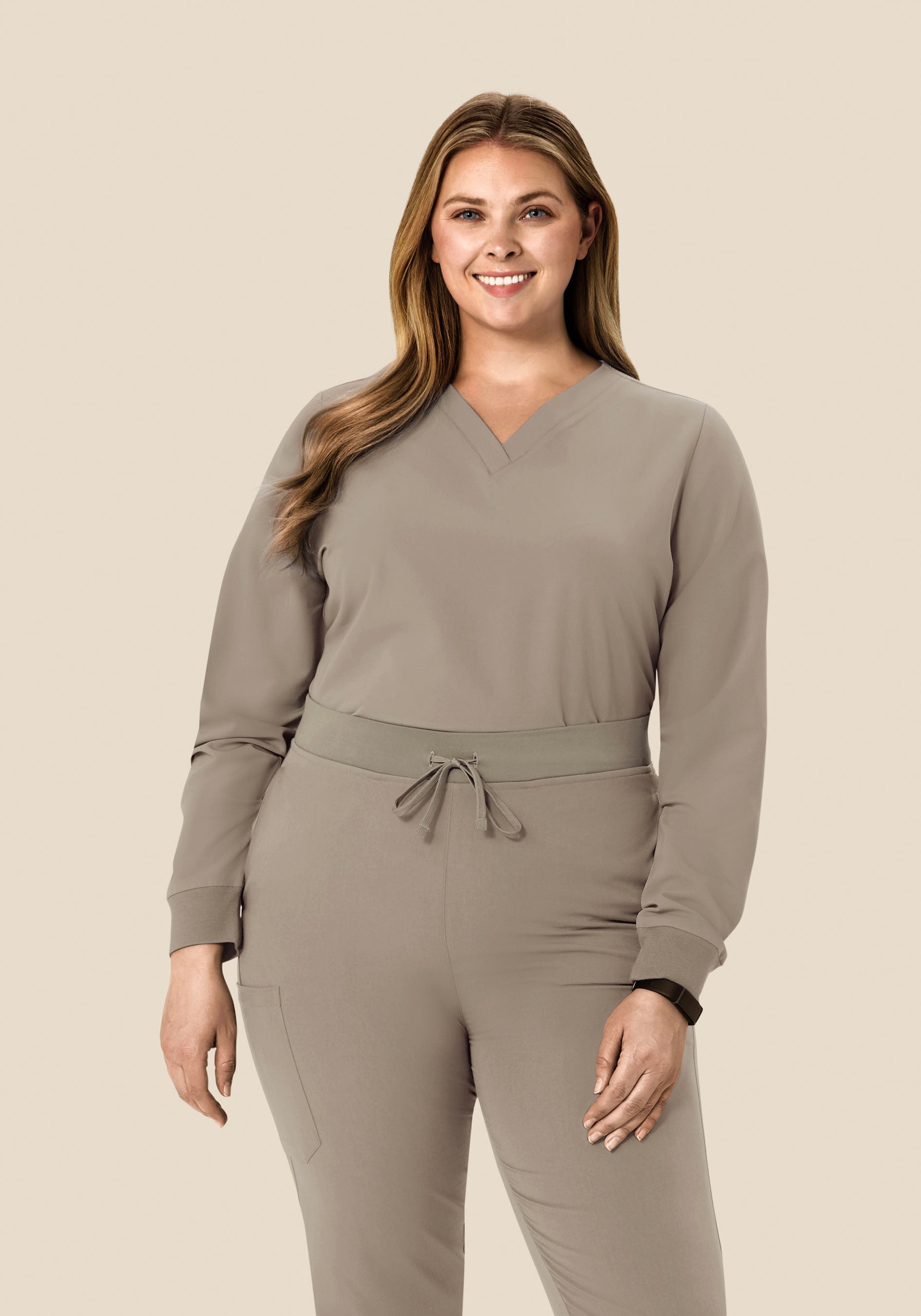 Long Sleeve 6 Pocket Top Macchiato