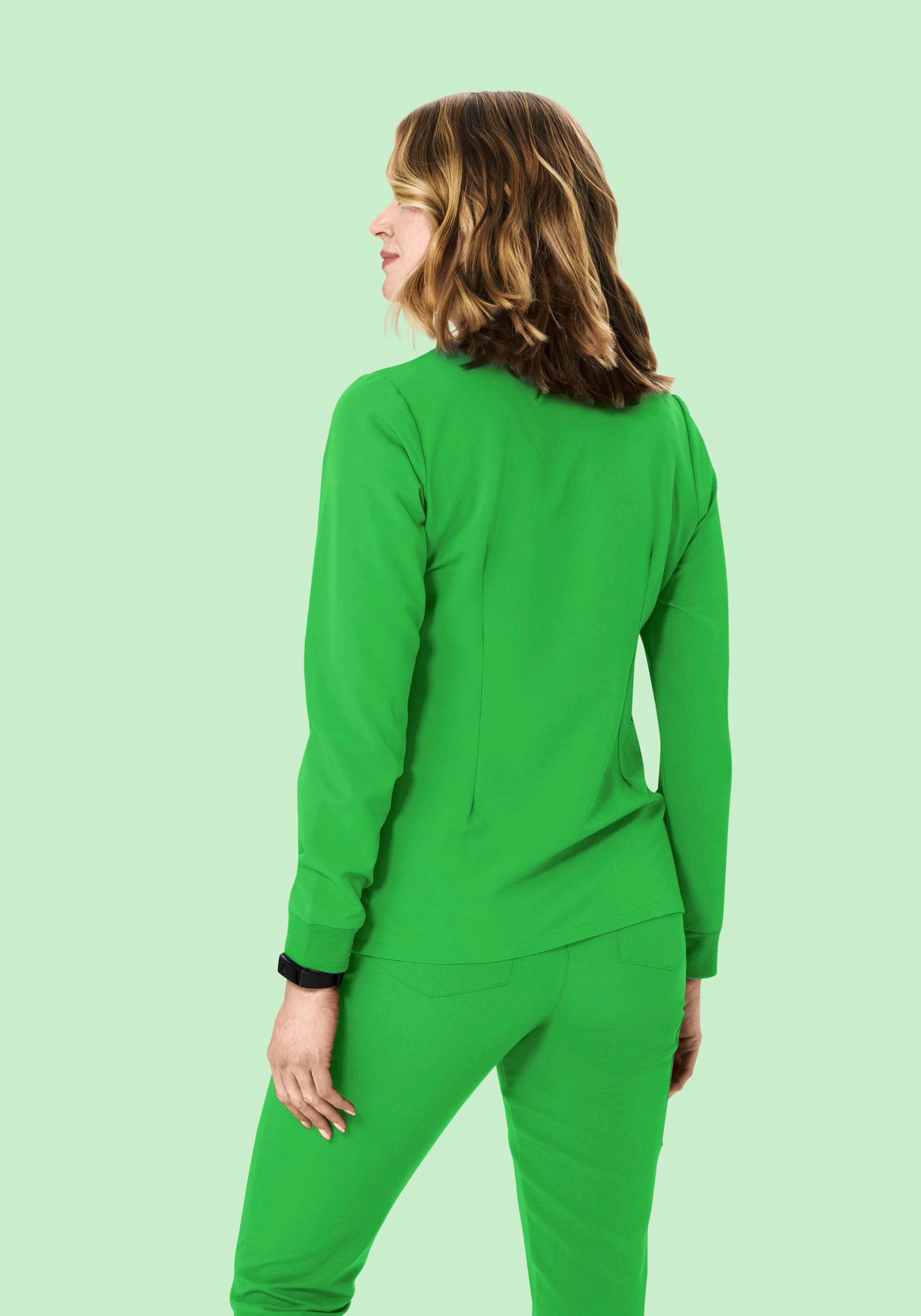 Long Sleeve 6 Pocket Top Kelly Green