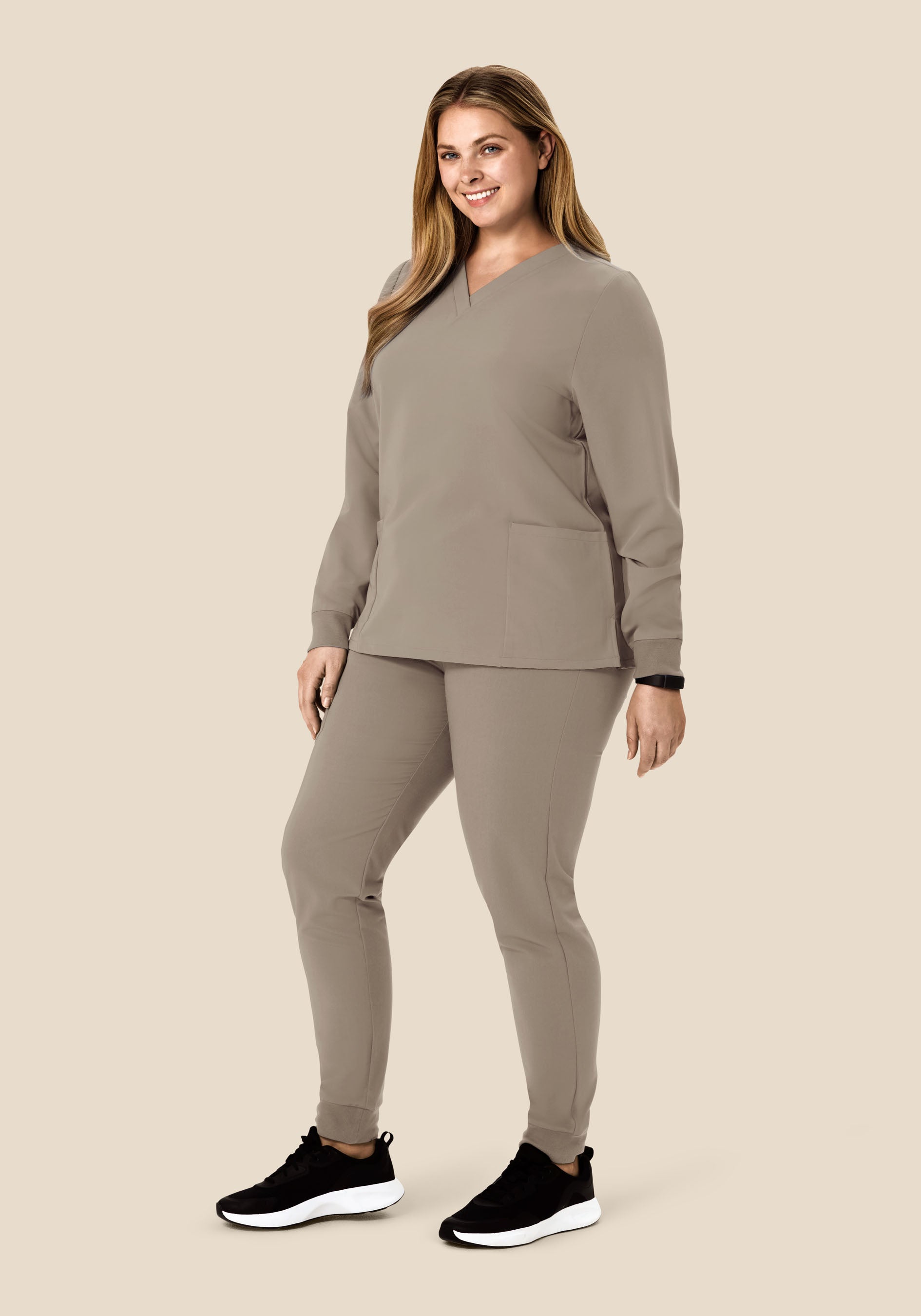 Long Sleeve 6 Pocket Top Macchiato