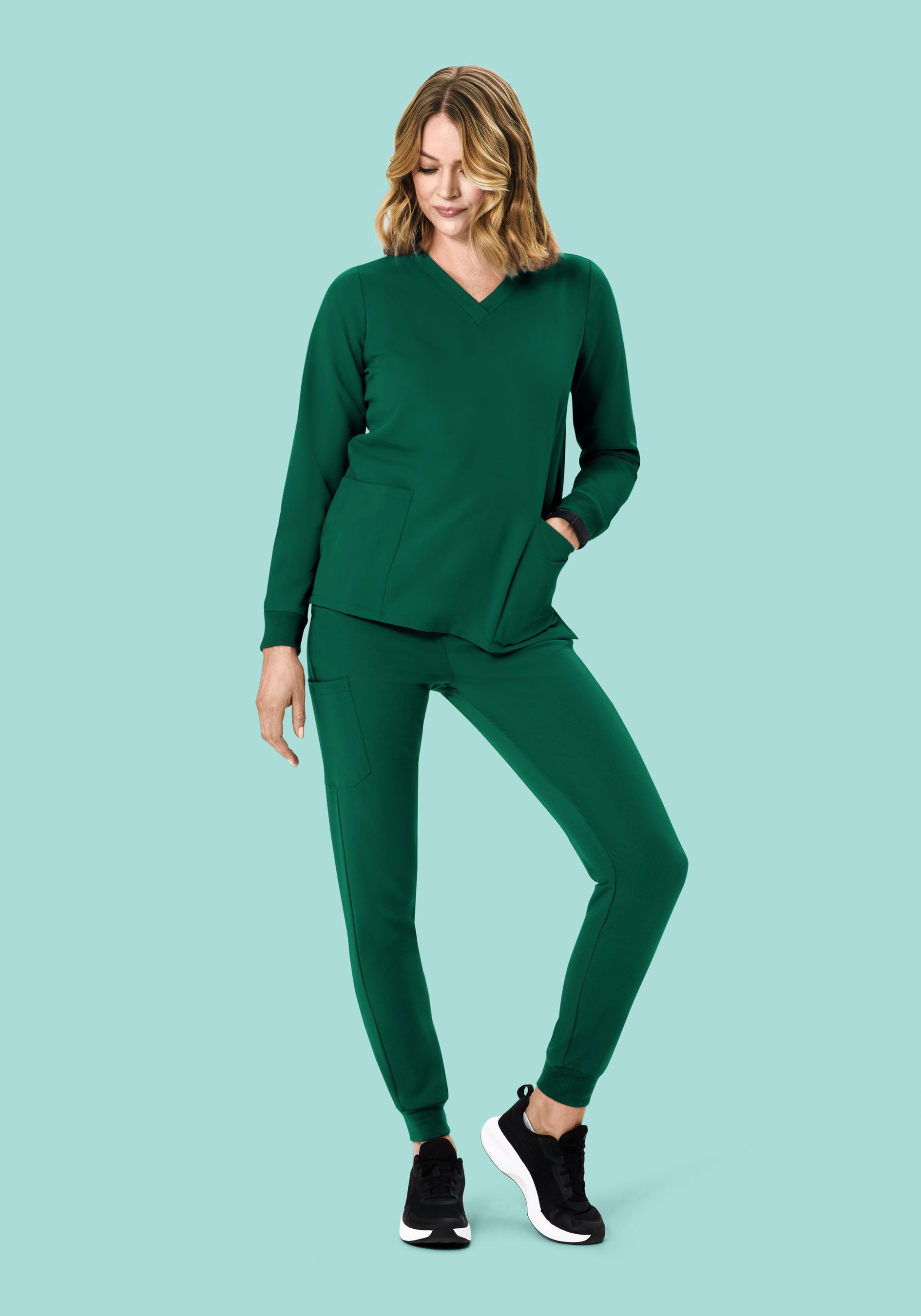 Long Sleeve 6 Pocket Top Hunter Green