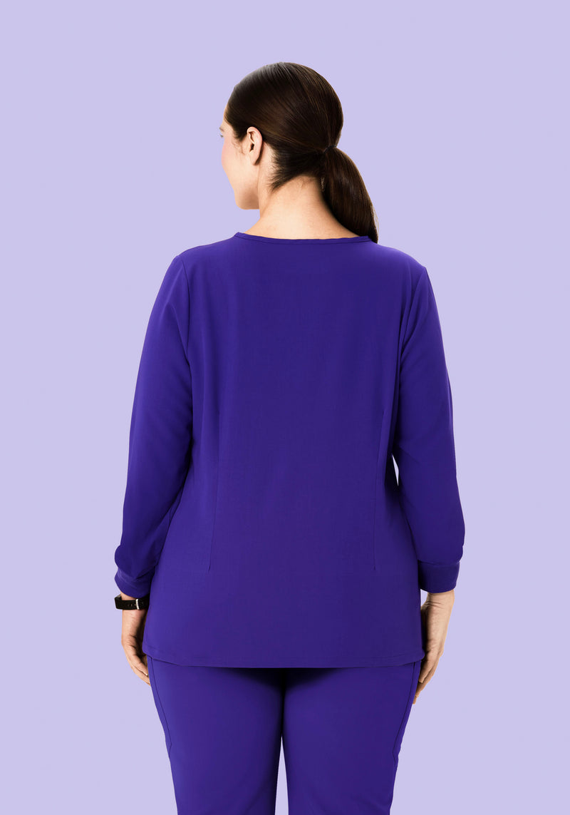 Long Sleeve Notch Neck Top True Grape