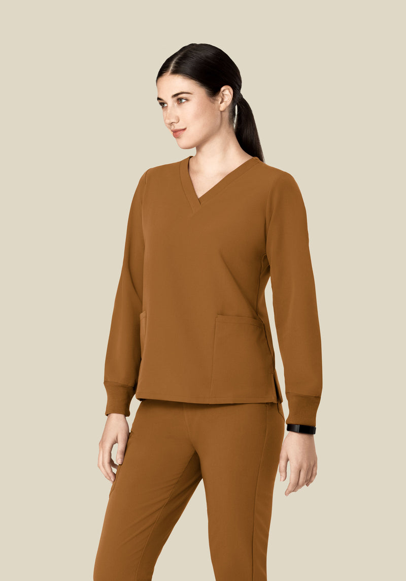 Long Sleeve 6 Pocket Top Camel