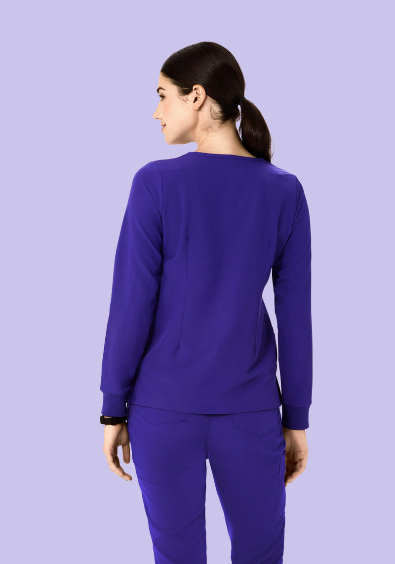 Long Sleeve Notch Neck Top True Grape