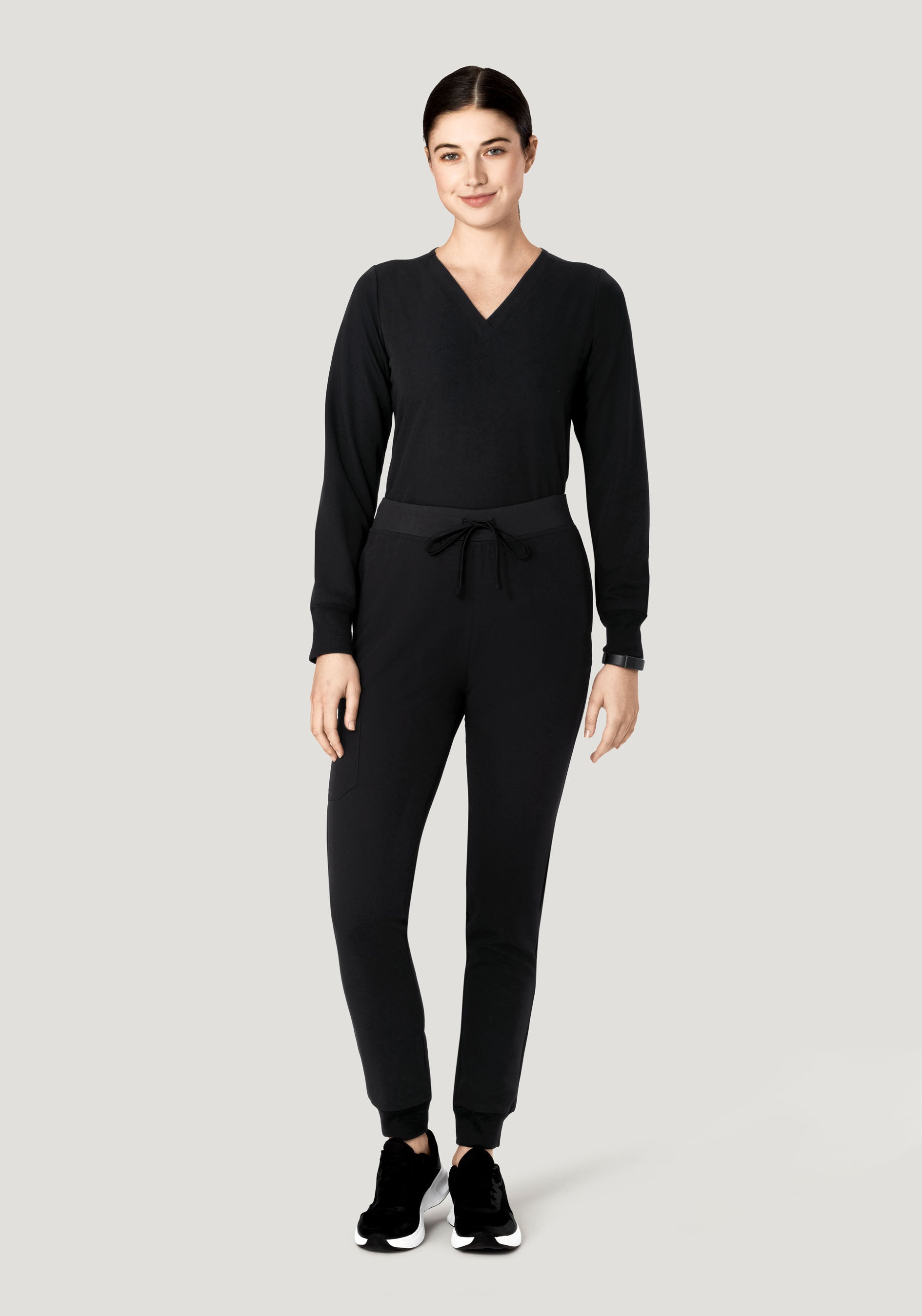 Long Sleeve 6 Pocket Top Black