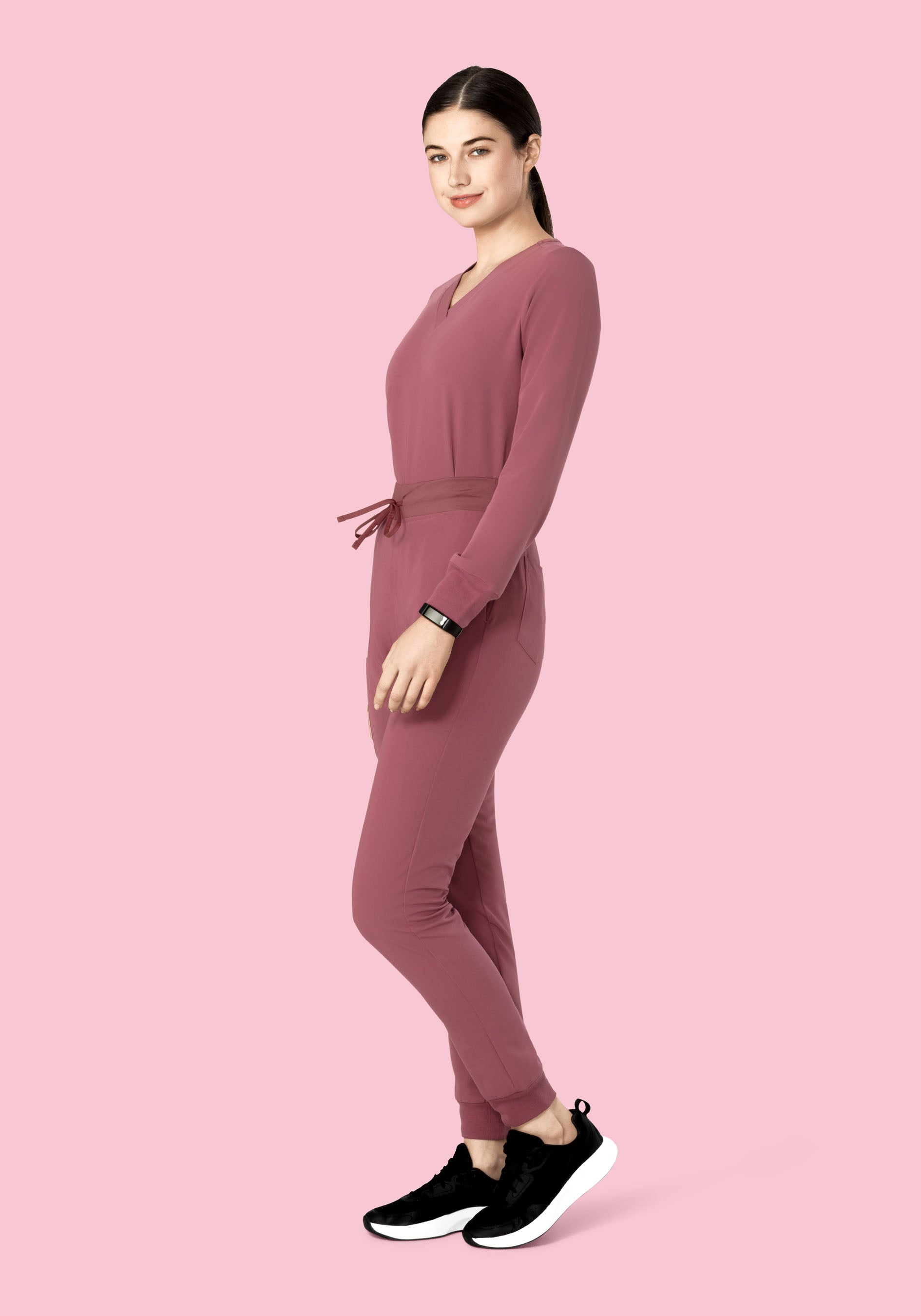 Long Sleeve 6 Pocket Top Mauve