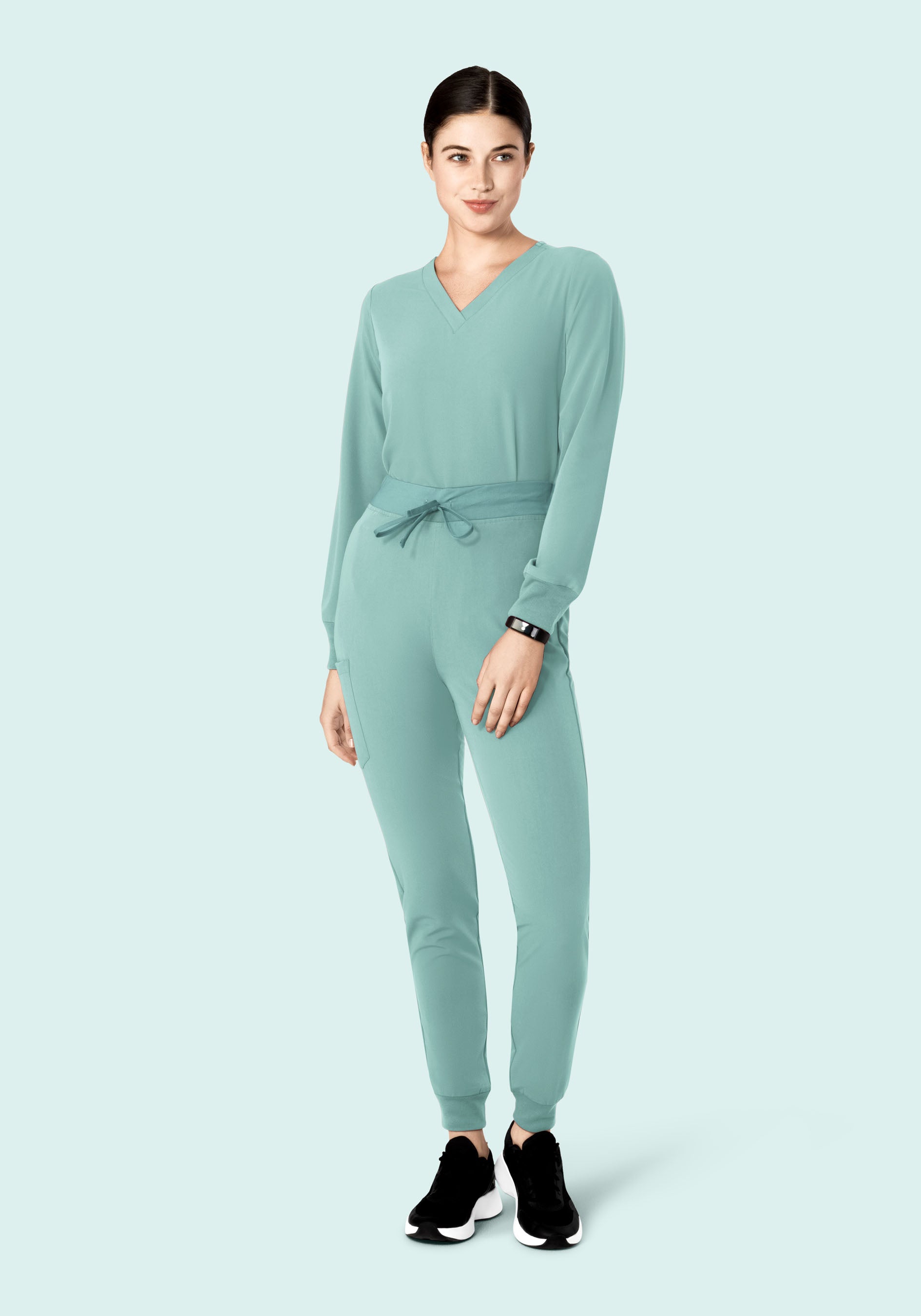 Long Sleeve 6 Pocket Top Tourmaline