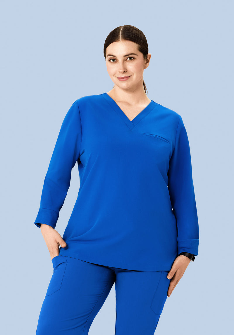 Long Sleeve One Pocket Top Royal Blue