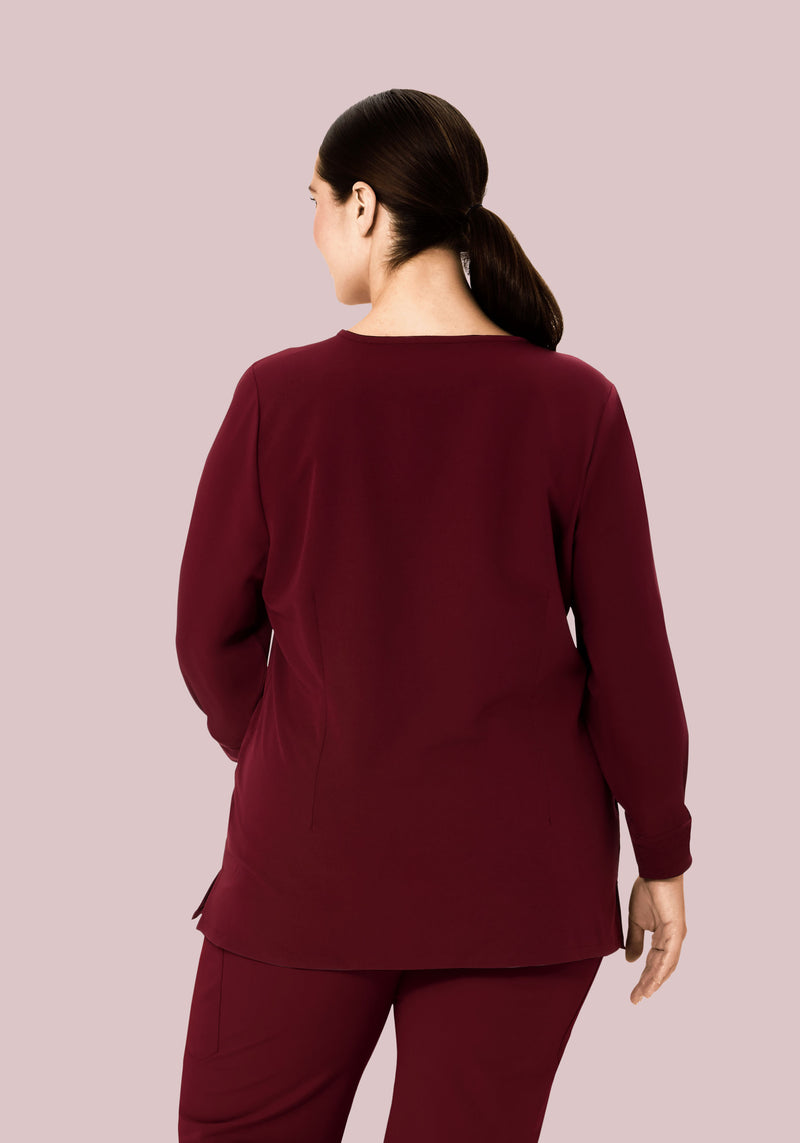 Long Sleeve One Pocket Top Wine