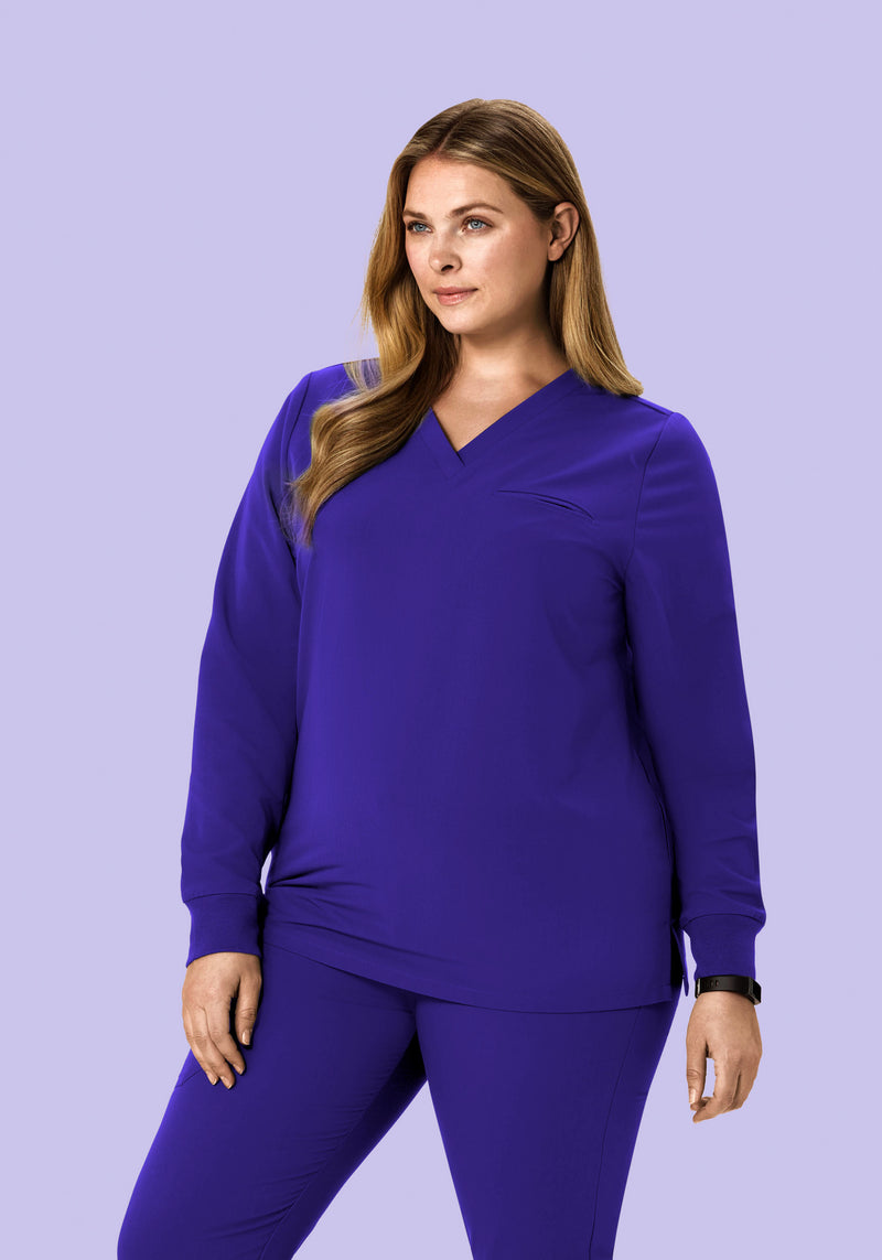 Long Sleeve One Pocket Top True Grape