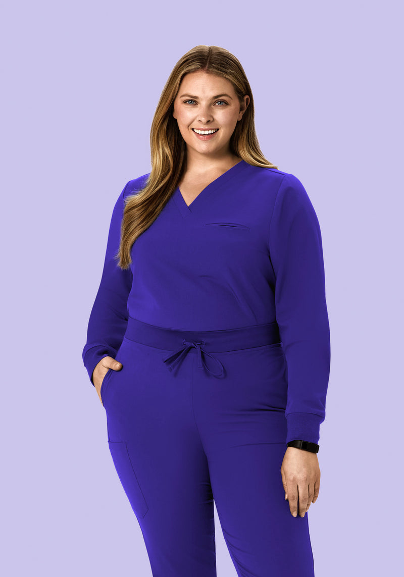 Long Sleeve One Pocket Top True Grape