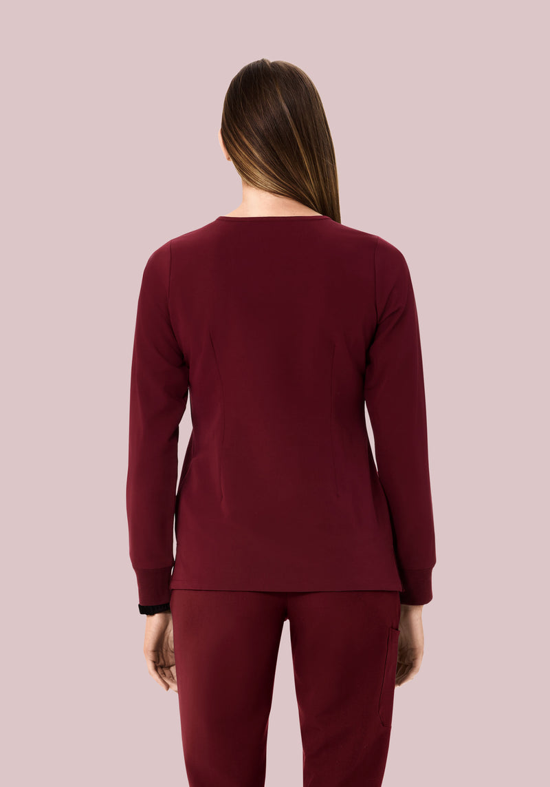 Long Sleeve One Pocket Top Wine