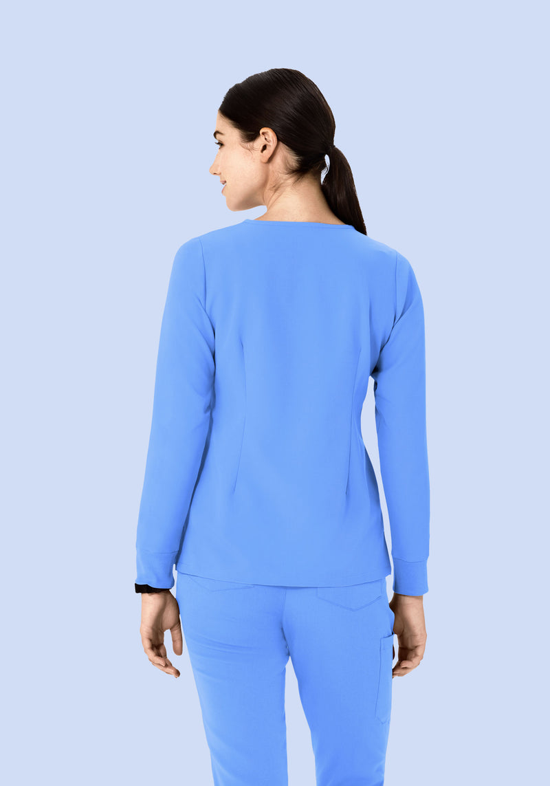 Long Sleeve One Pocket Top Ceil Blue