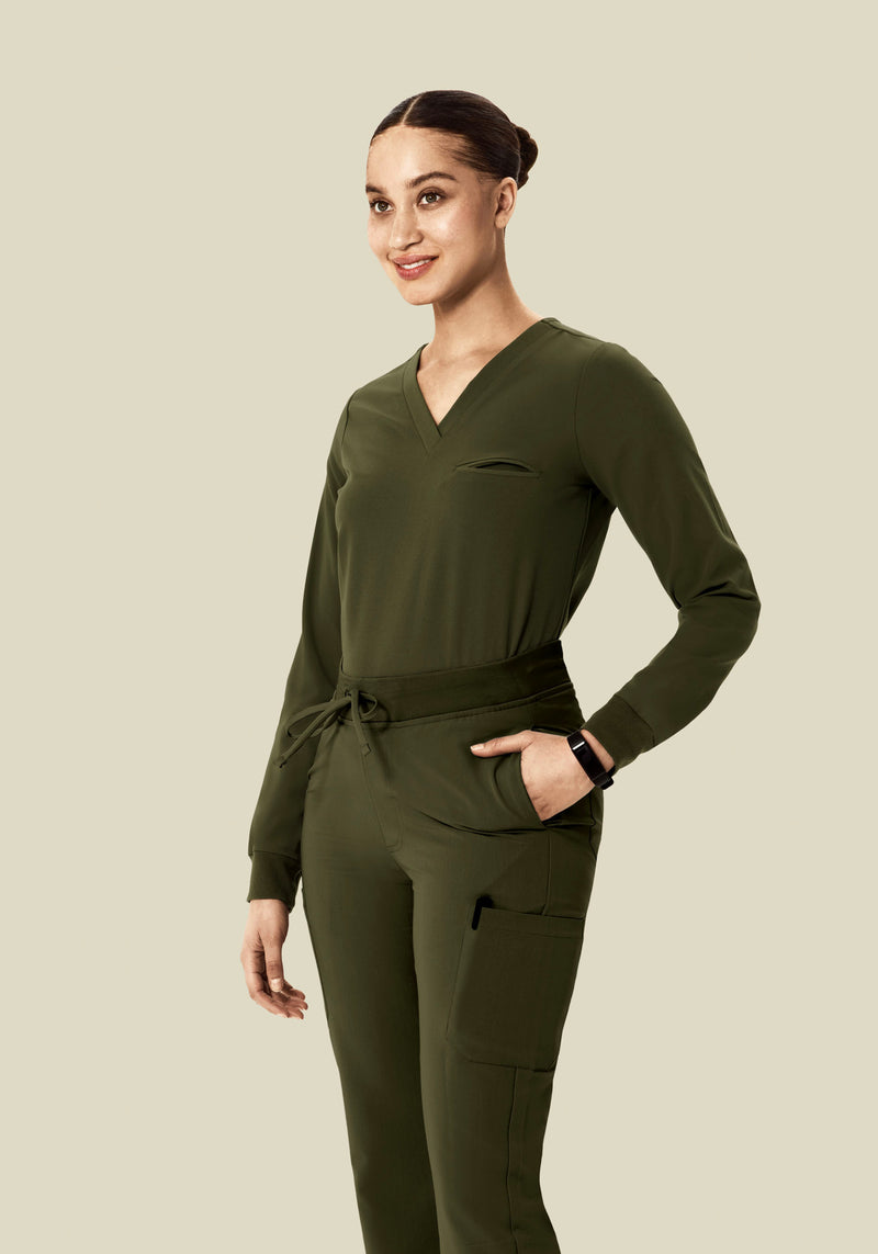 Long Sleeve One Pocket Top Olive