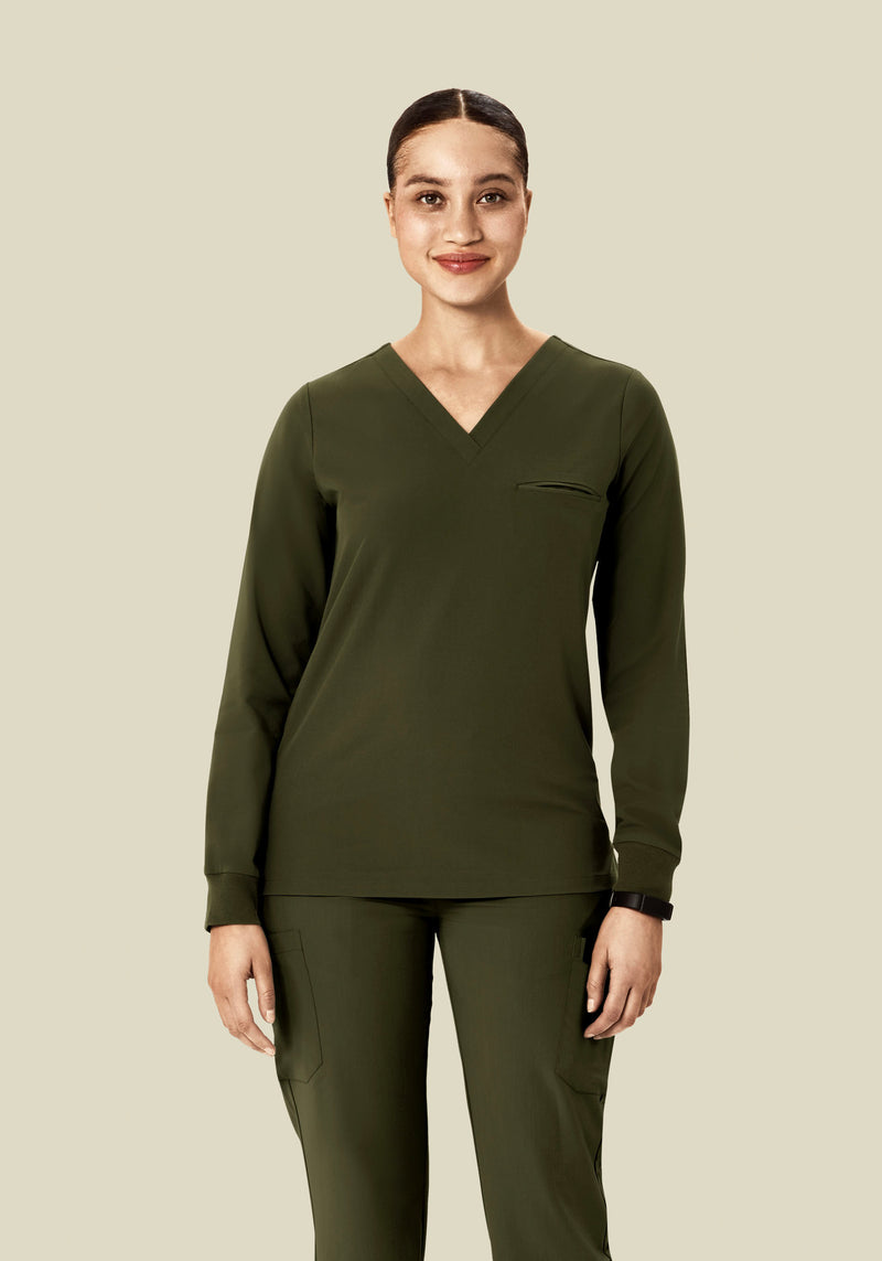 Long Sleeve One Pocket Top Olive