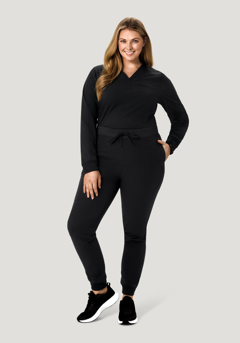 Long Sleeve One Pocket Top Black