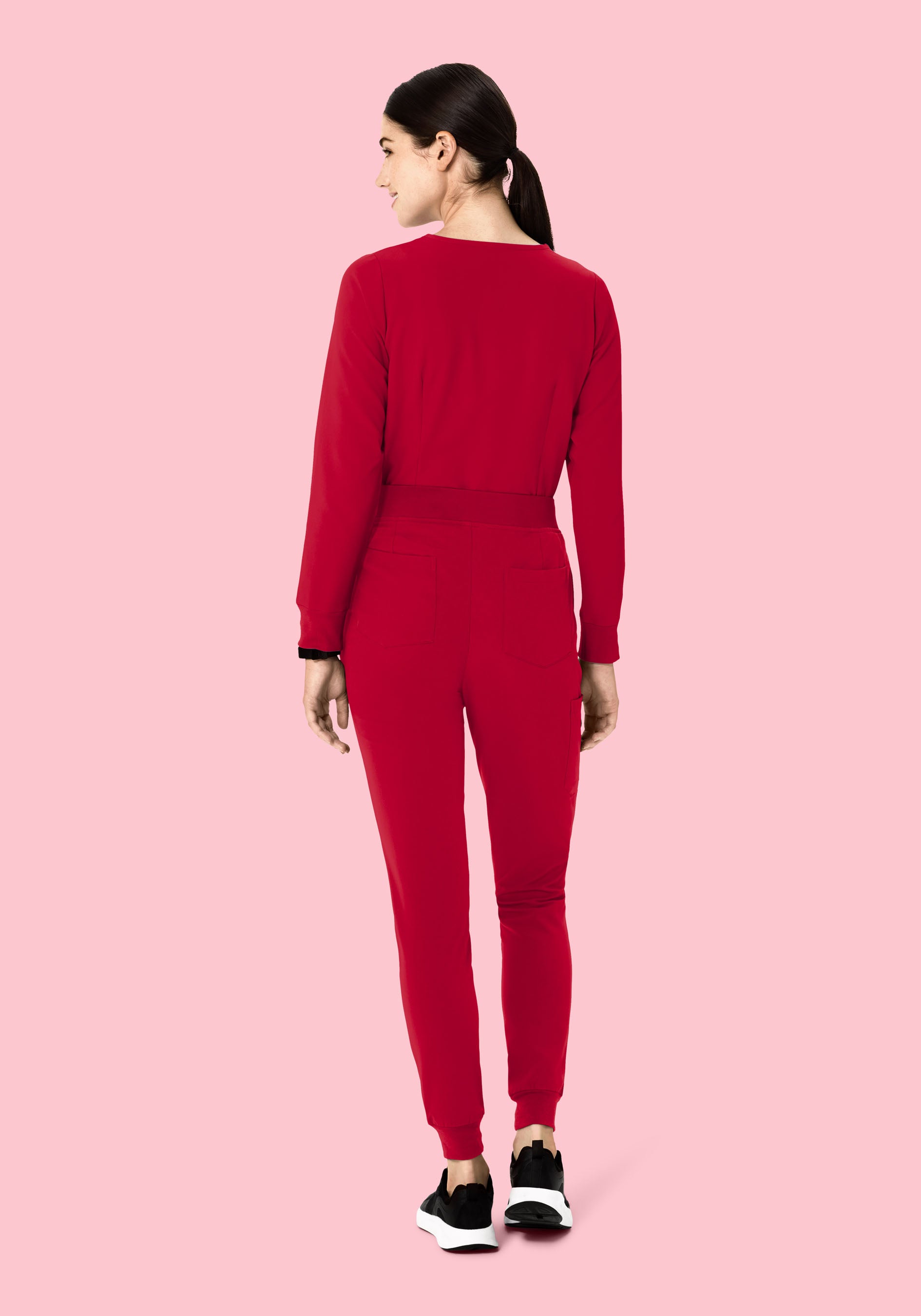 Long Sleeve One Pocket Top Crimson