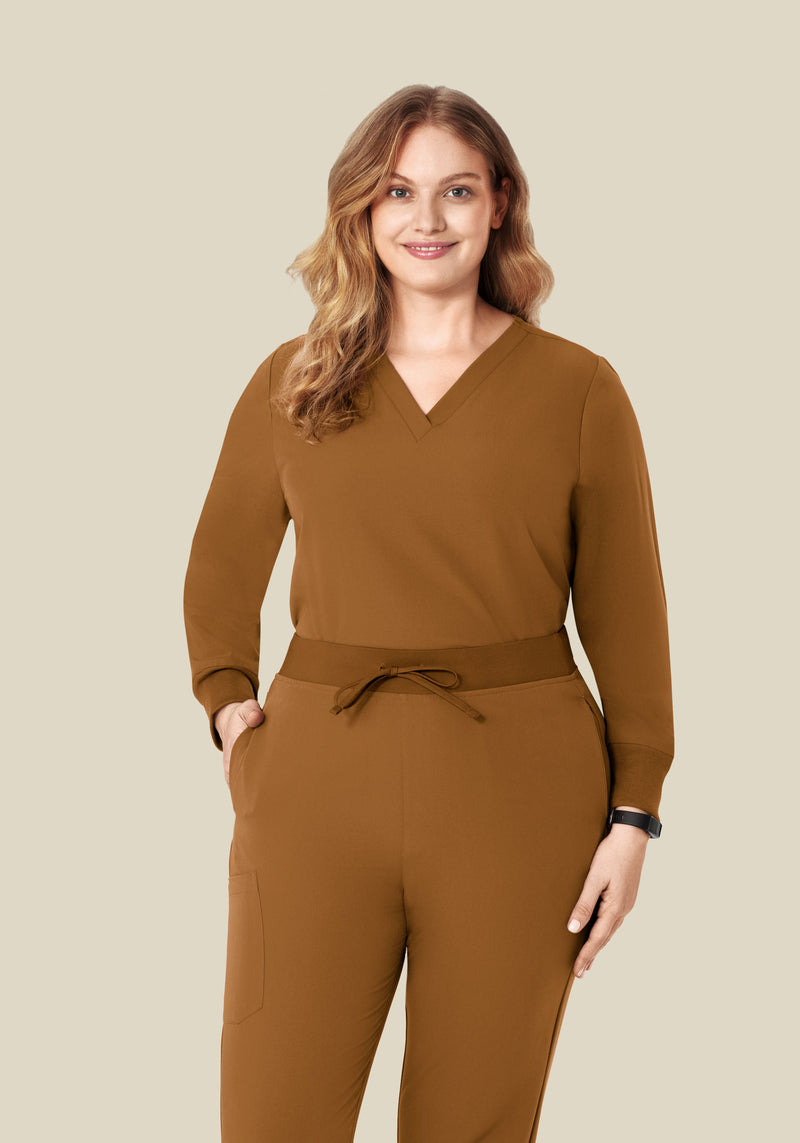 Long Sleeve 6 Pocket Top Camel