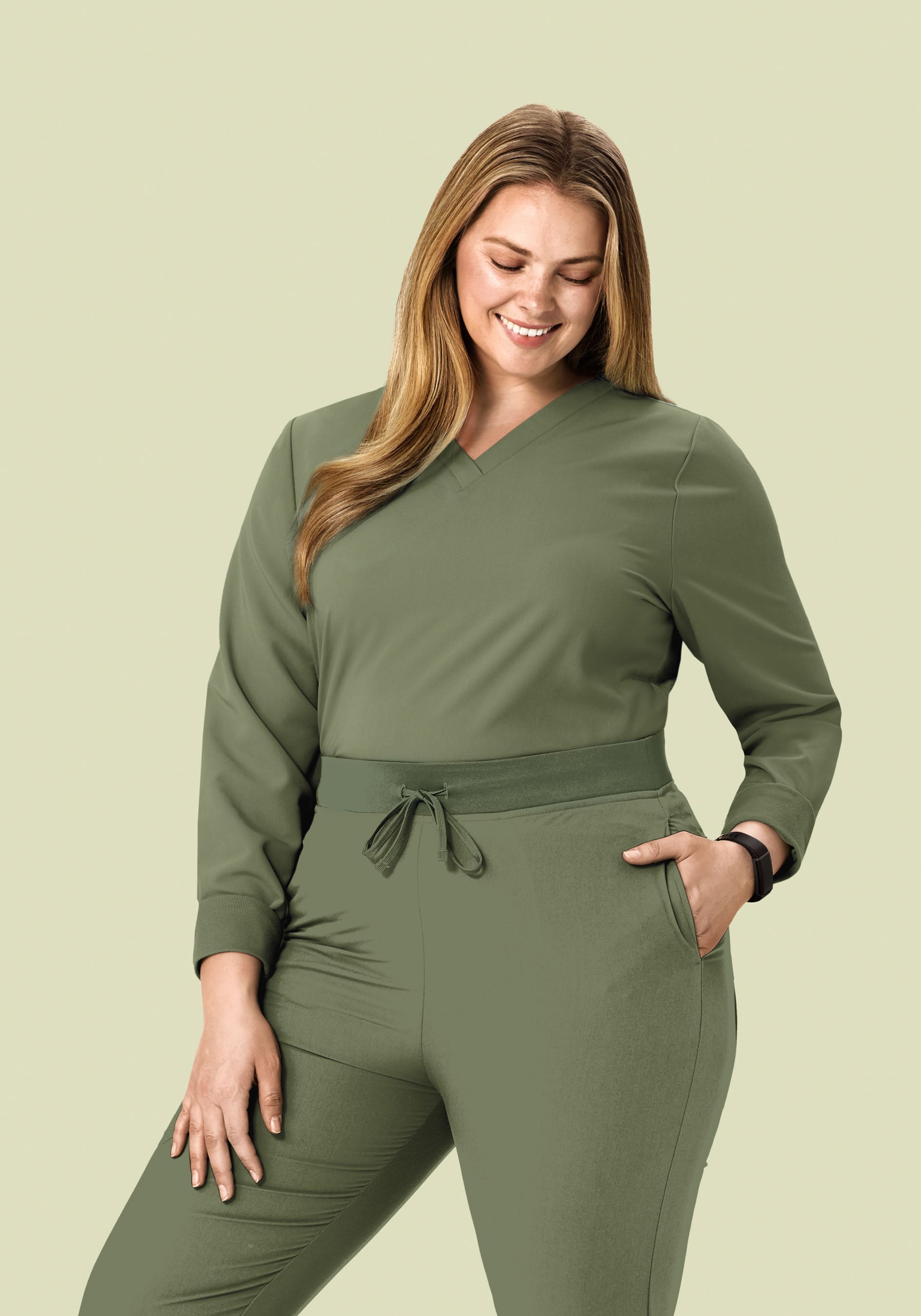 Long Sleeve 6 Pocket Top Sage