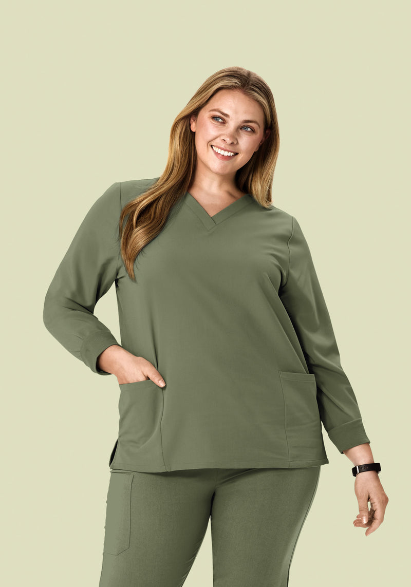 Long Sleeve 6 Pocket Top Sage