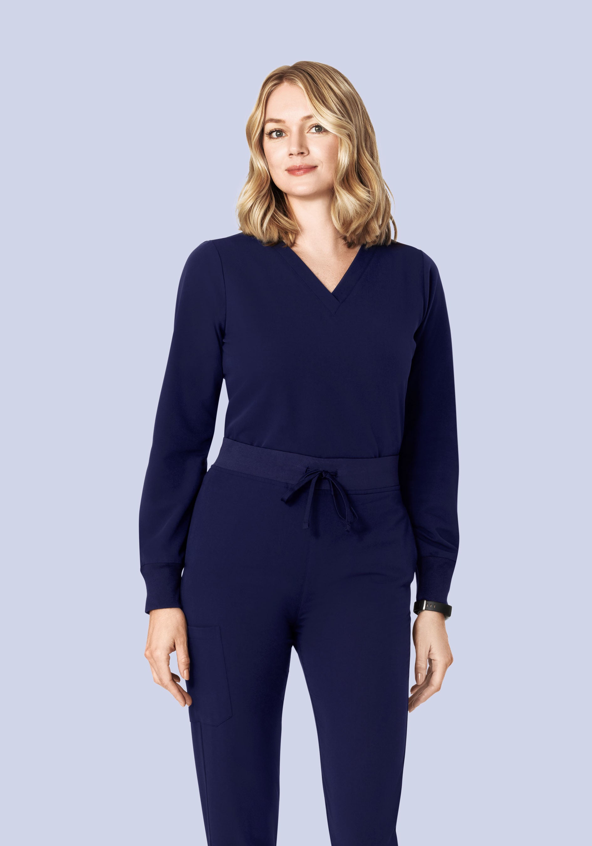 Long Sleeve 6 Pocket Top Navy