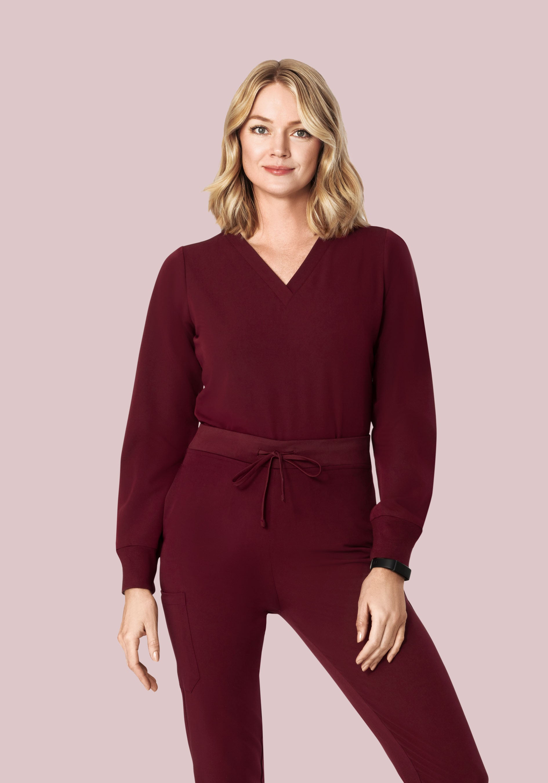 Long Sleeve 6 Pocket Top Wine