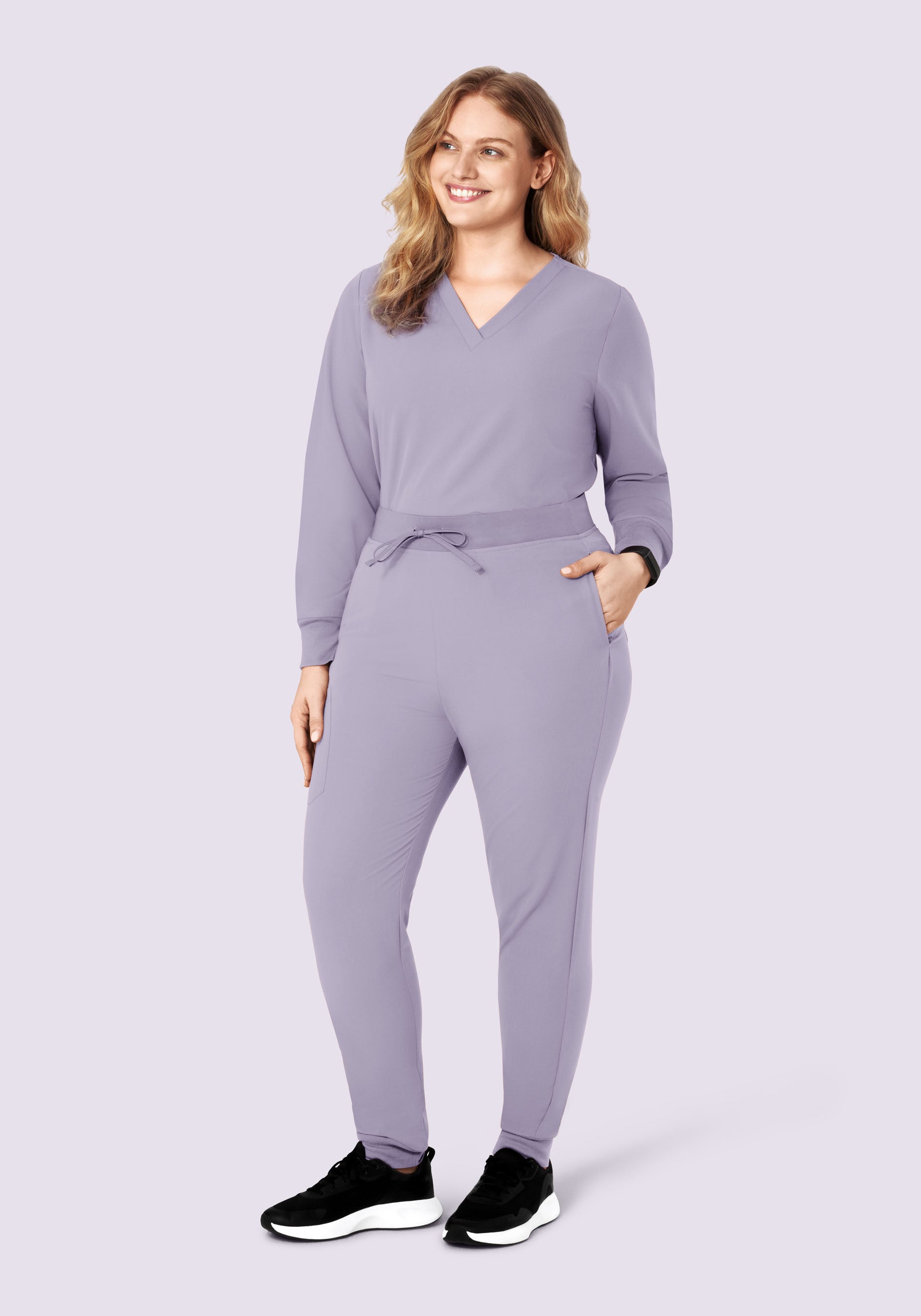 Long Sleeve 6 Pocket Top Ube