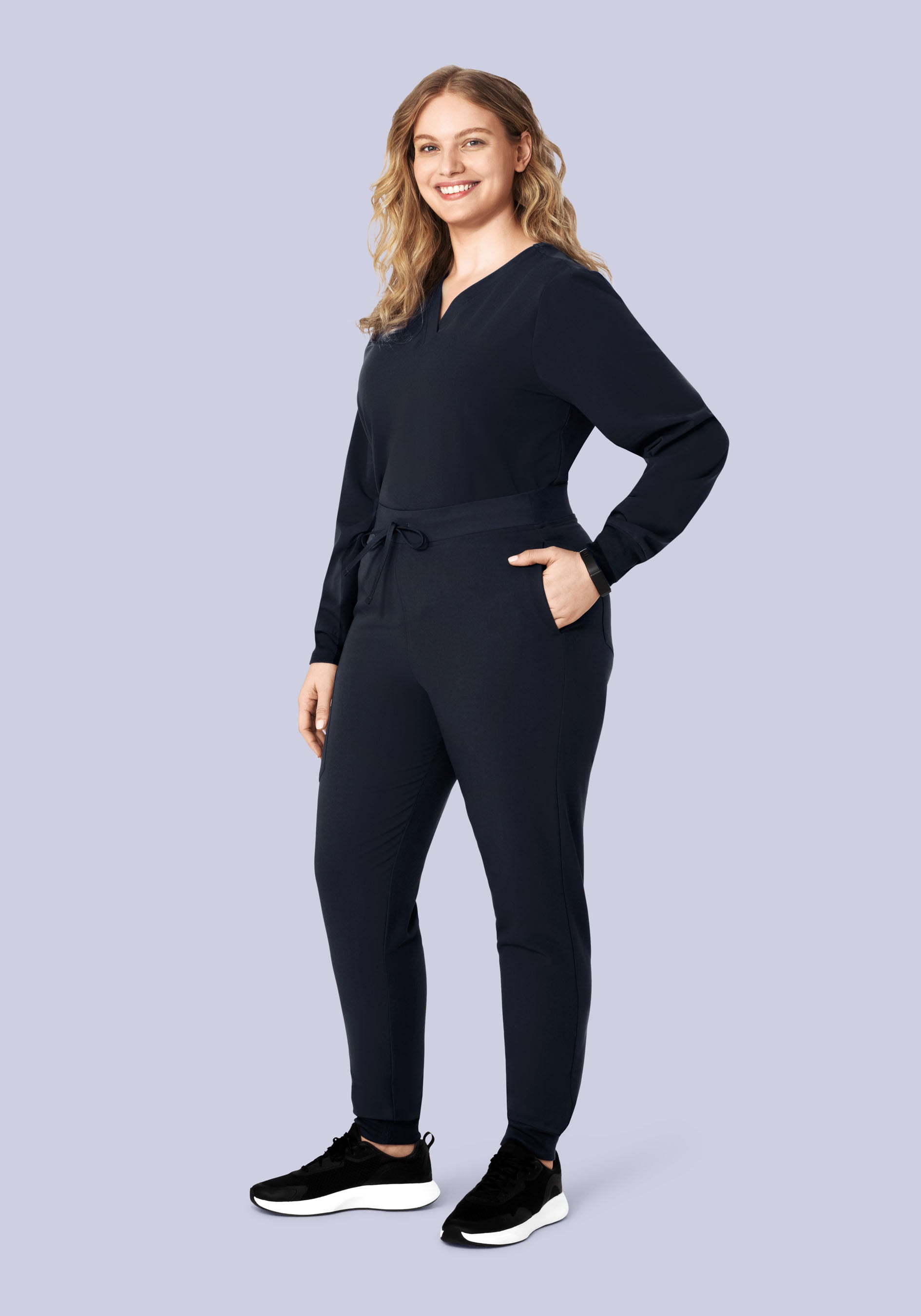 Long Sleeve 6 Pocket Top Midnight Navy