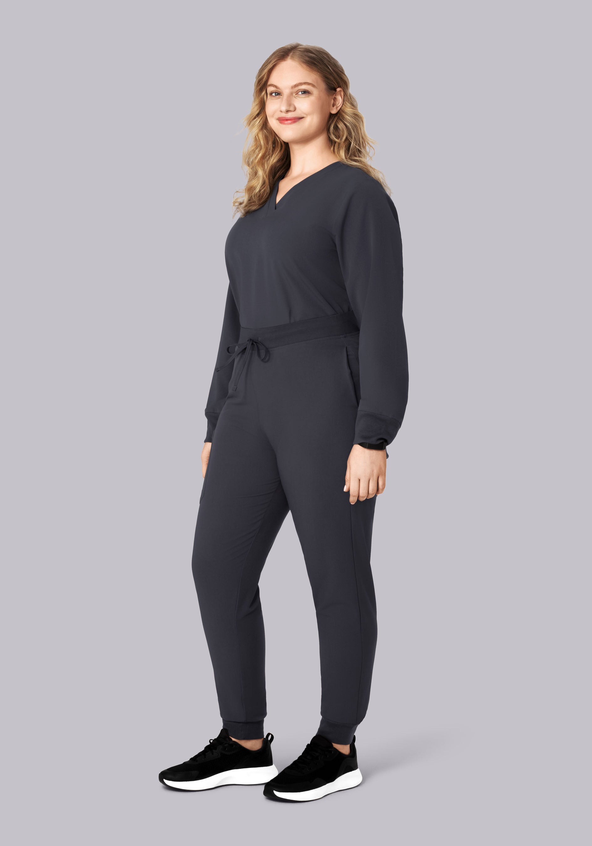 Long Sleeve 6 Pocket Top Pewter