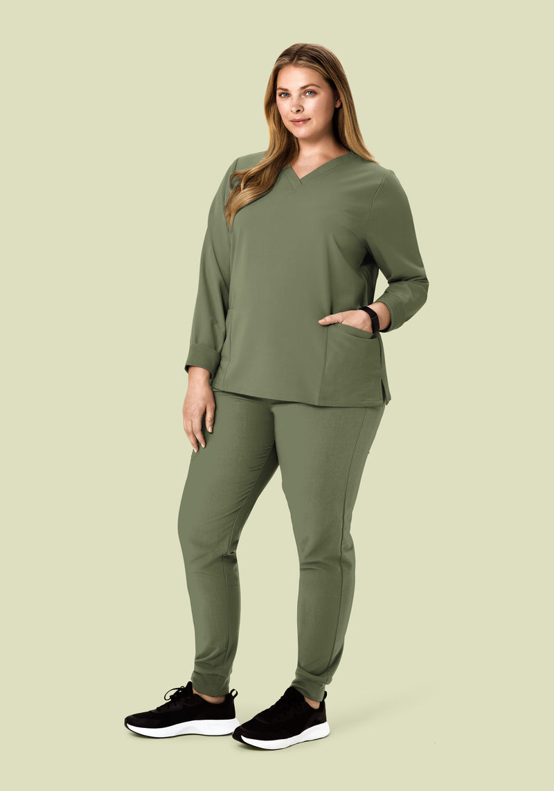 Long Sleeve 6 Pocket Top Sage