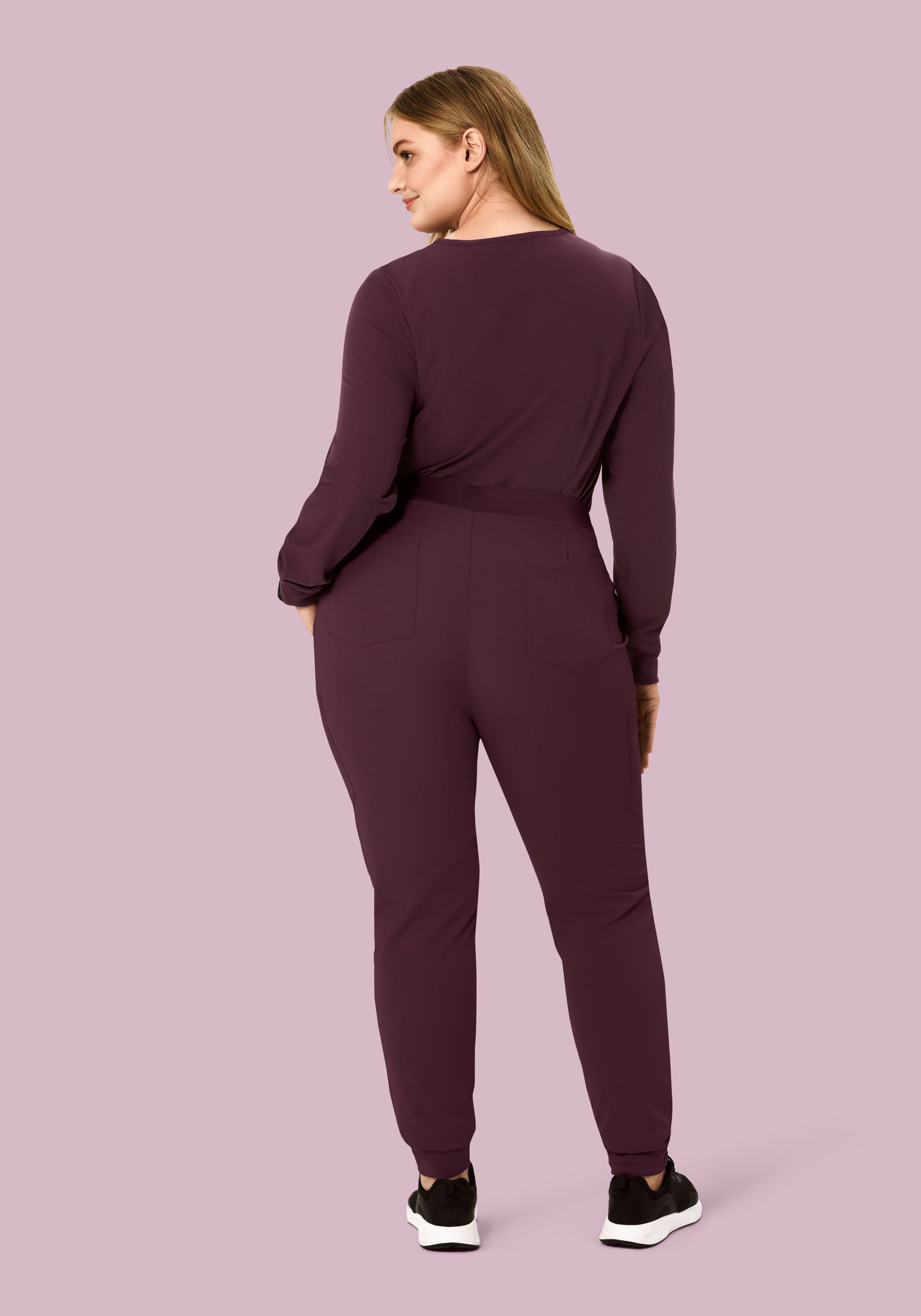 Long Sleeve 6 Pocket Top Merlot