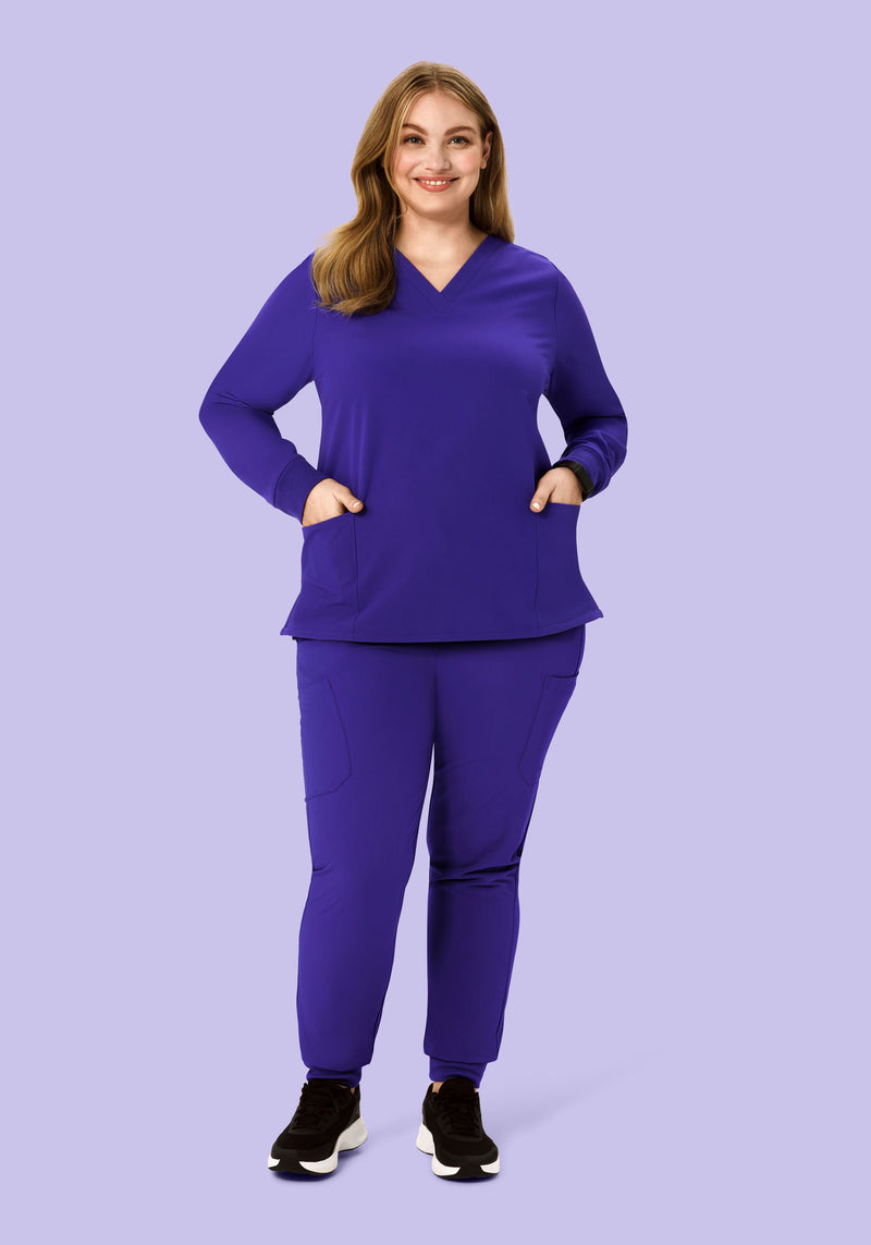 Long Sleeve 6 Pocket Top True Grape