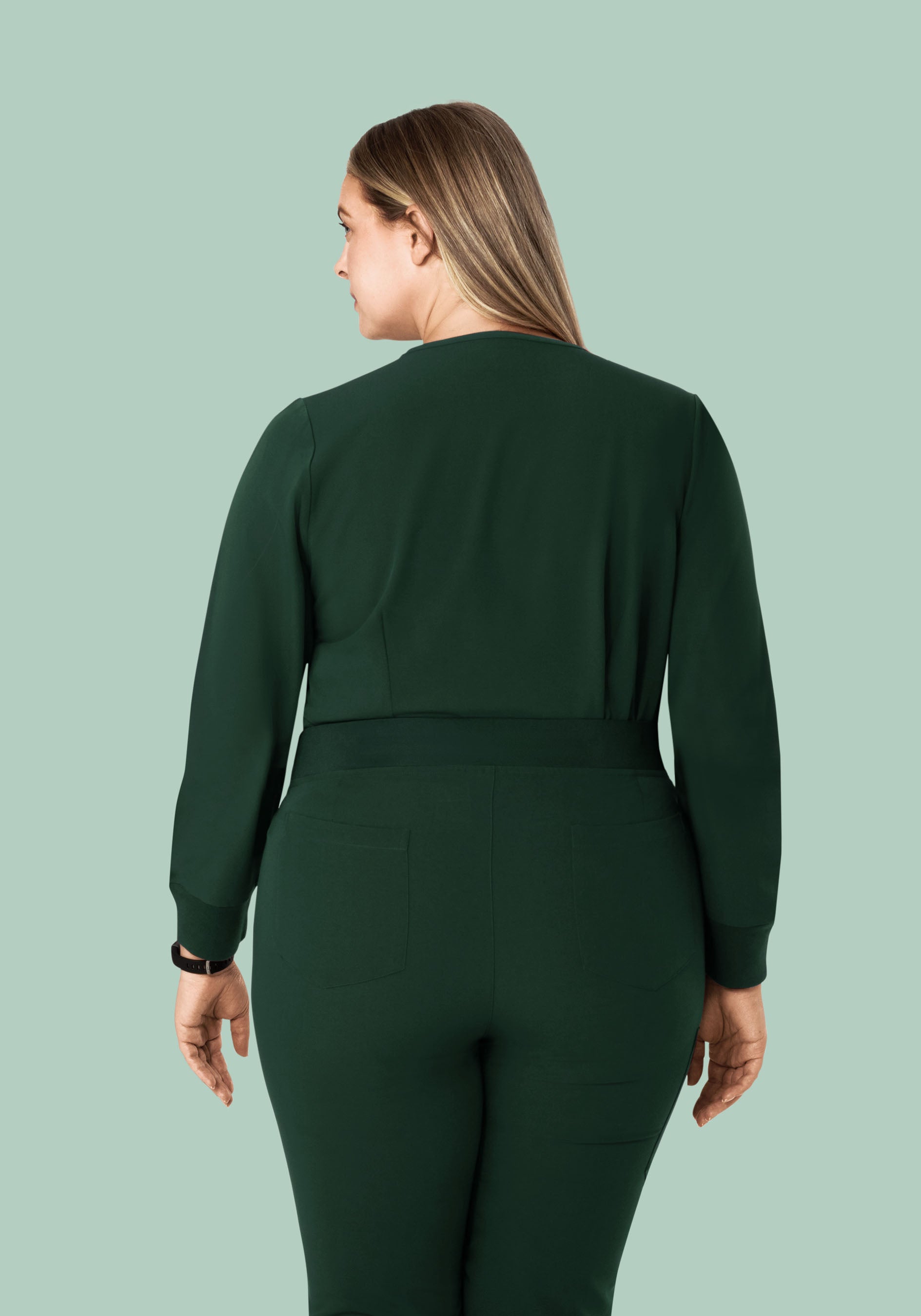 Long Sleeve 6 Pocket Top Midnight Green