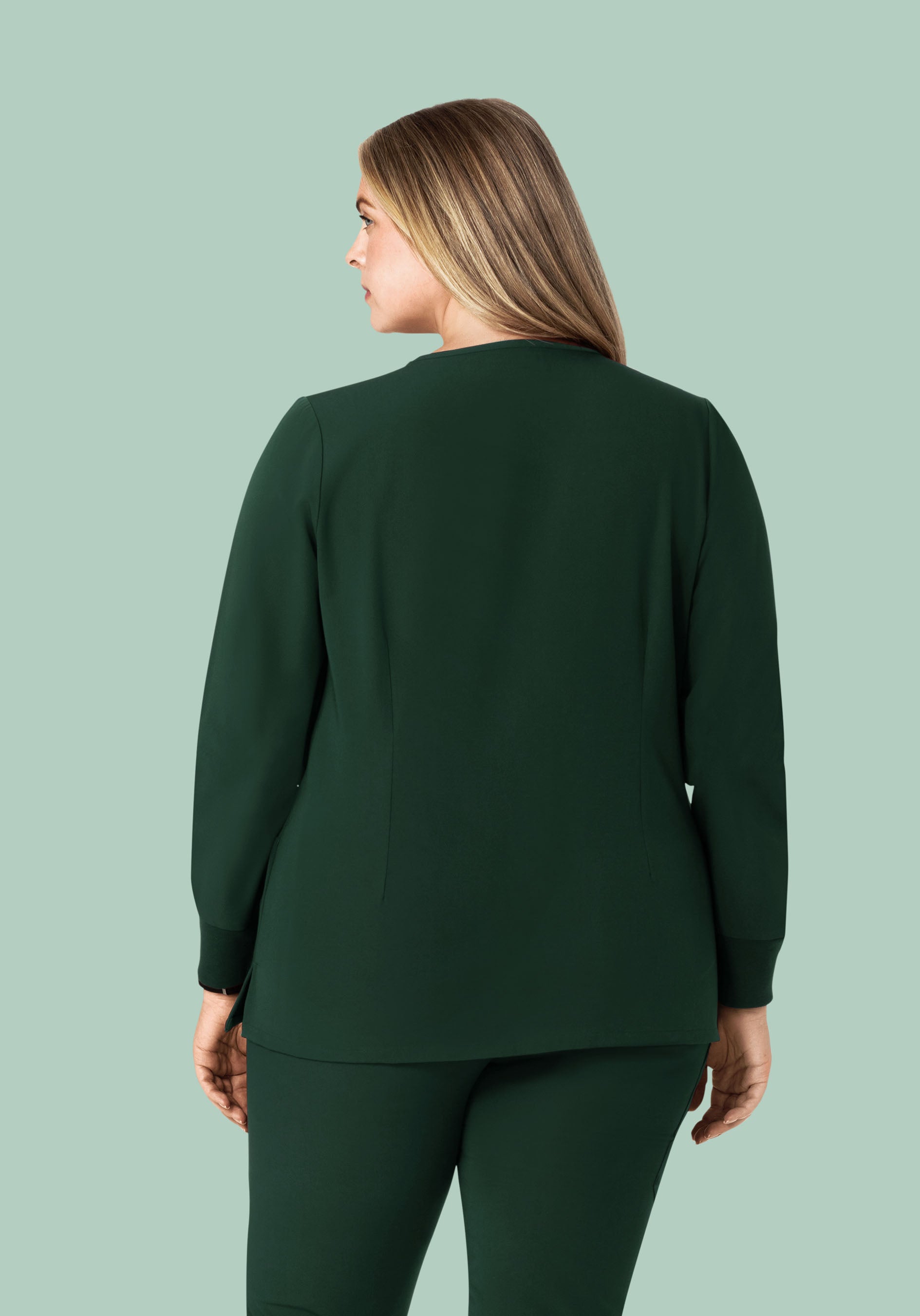 Long Sleeve 6 Pocket Top Midnight Green