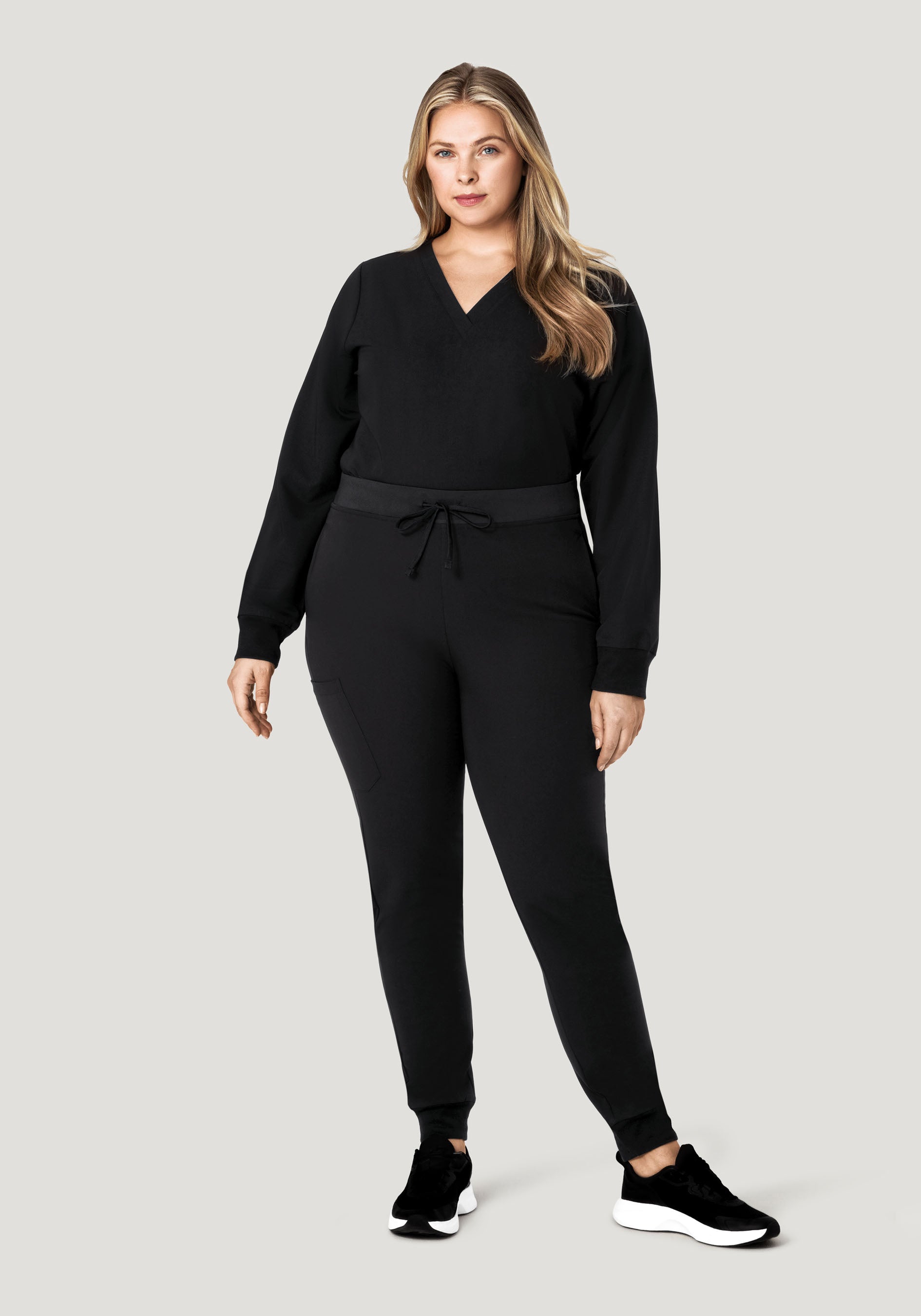 Long Sleeve 6 Pocket Top Black